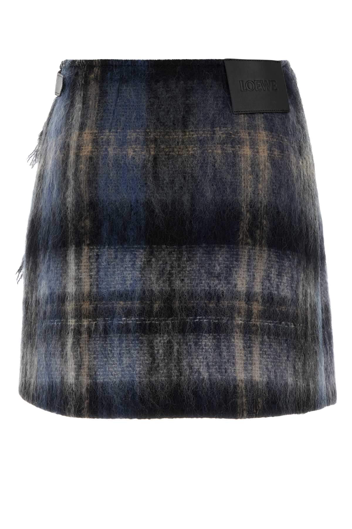 Loewe Women Embroidered Mohair Blend Mini Skirt LOEWE