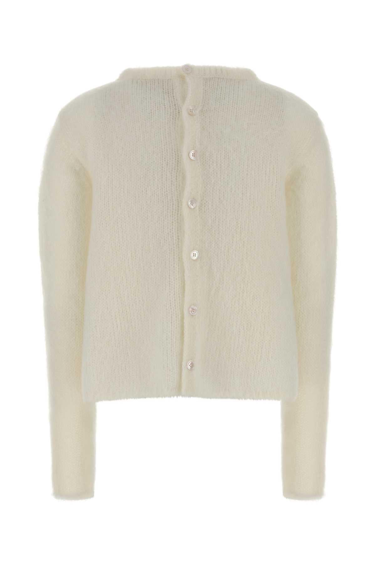 Loewe Women Ivory Stretch Mohair Blend Cardigan LOEWE