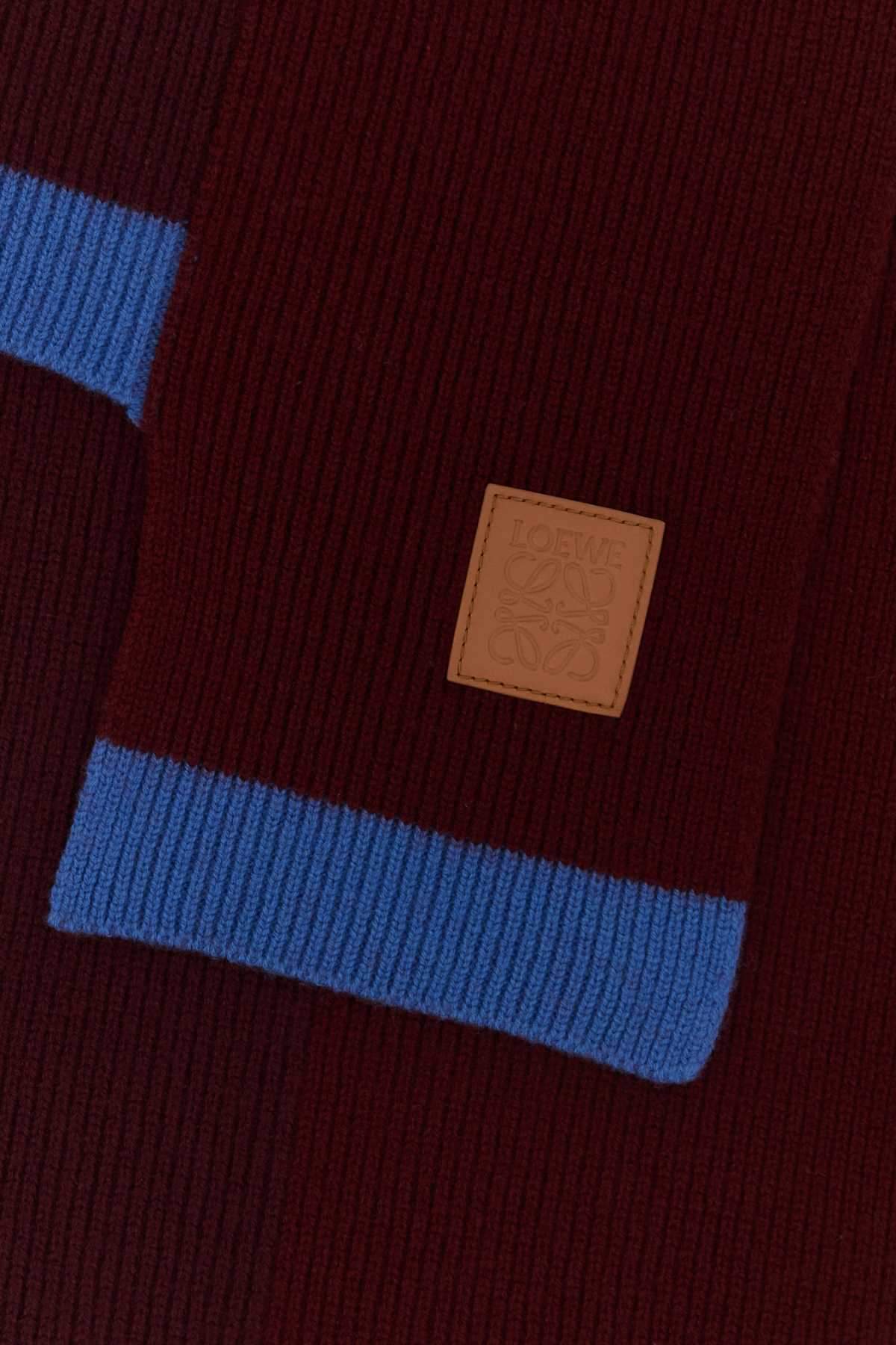 Loewe Women Burgundy Wool Scarf