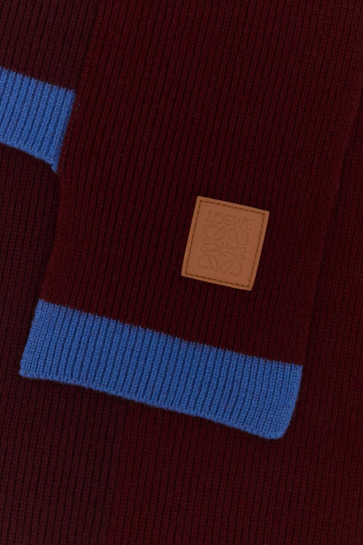 Loewe Women Burgundy Wool Scarf