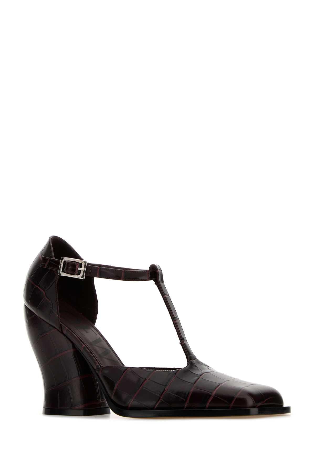 Loewe Women Burgundy Leather Onda Pumps LOEWE