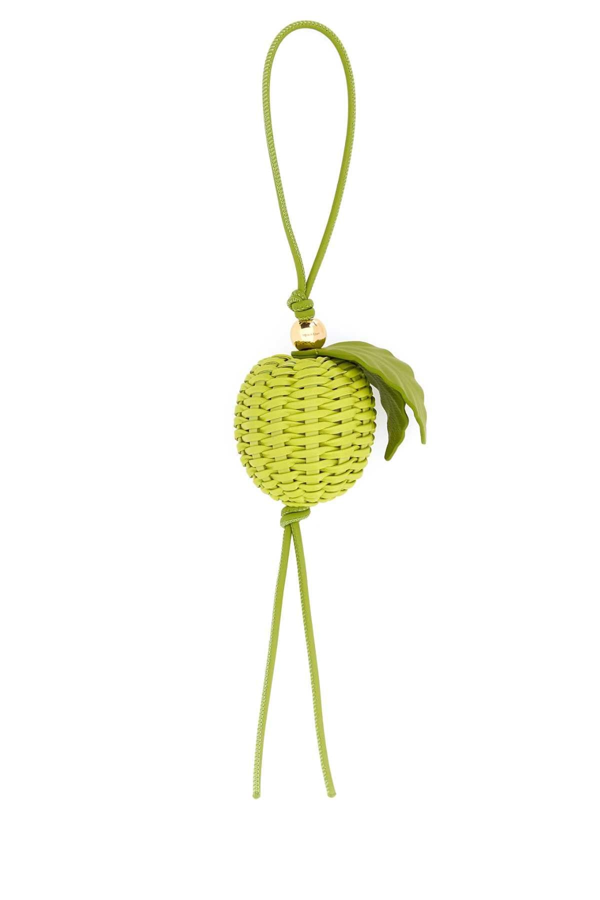 Loewe Women Green Leather Apple Charm LOEWE