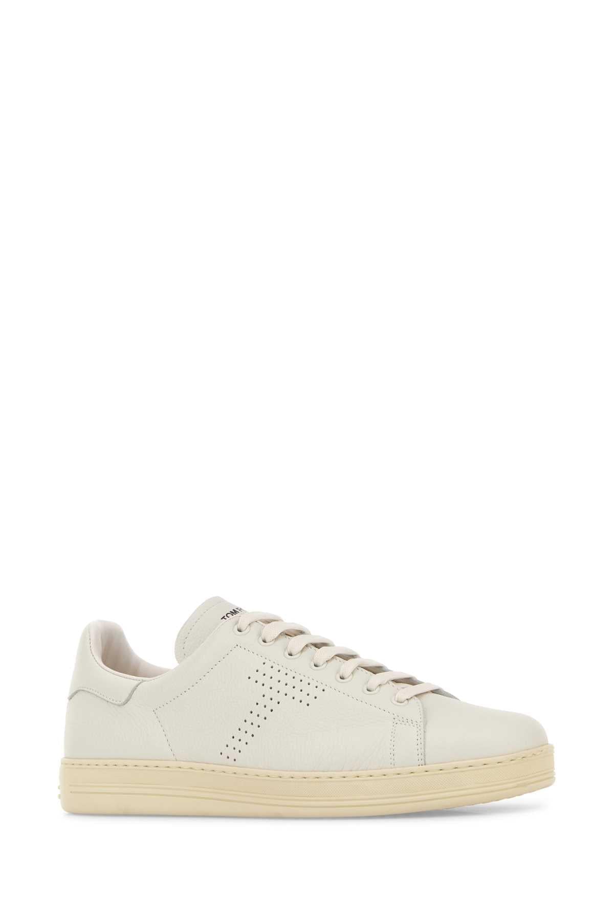 Tom Ford Men Chalk Leather Warwick Sneakers TOM FORD