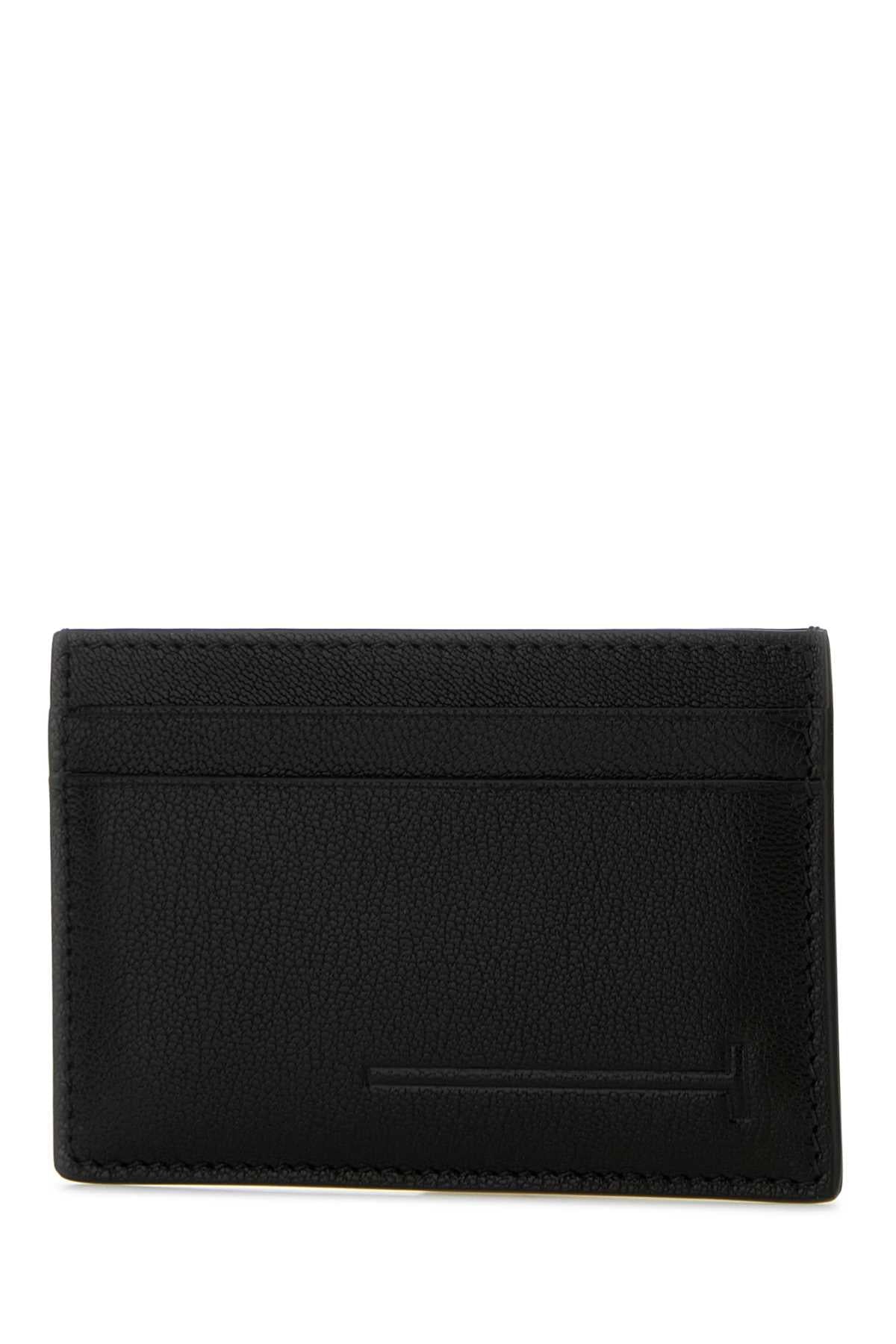 Tom Ford Men Black Leather Card Holder