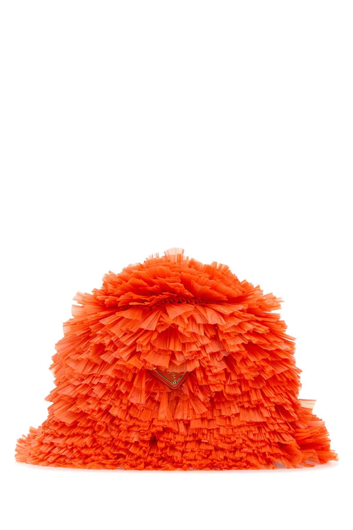Prada Women Embellished Raffia Bucket Hat PRADA