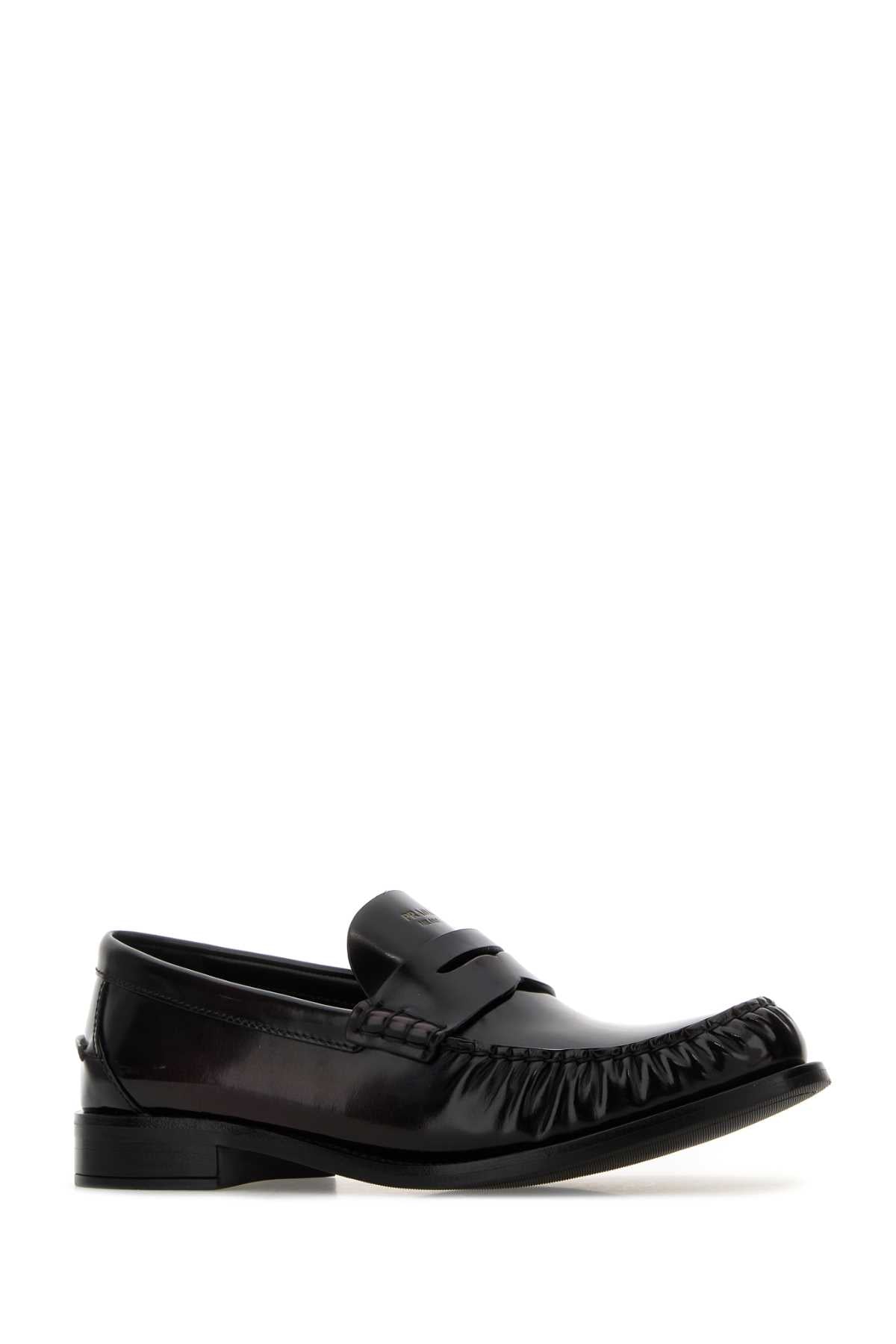Prada Women Dark Brown Leather Loafers PRADA