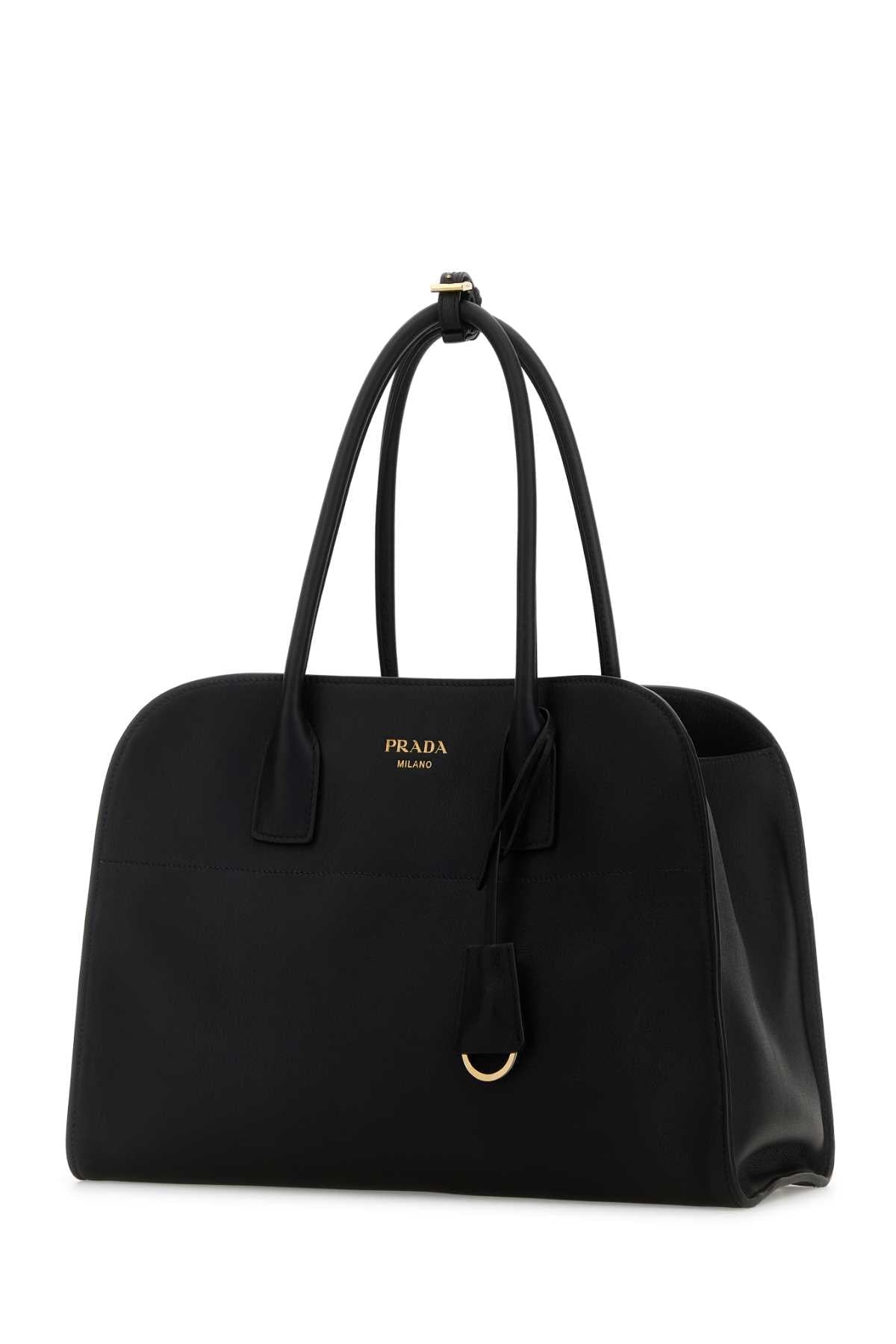 Prada Women Black Leather Medium Shopping Bag PRADA