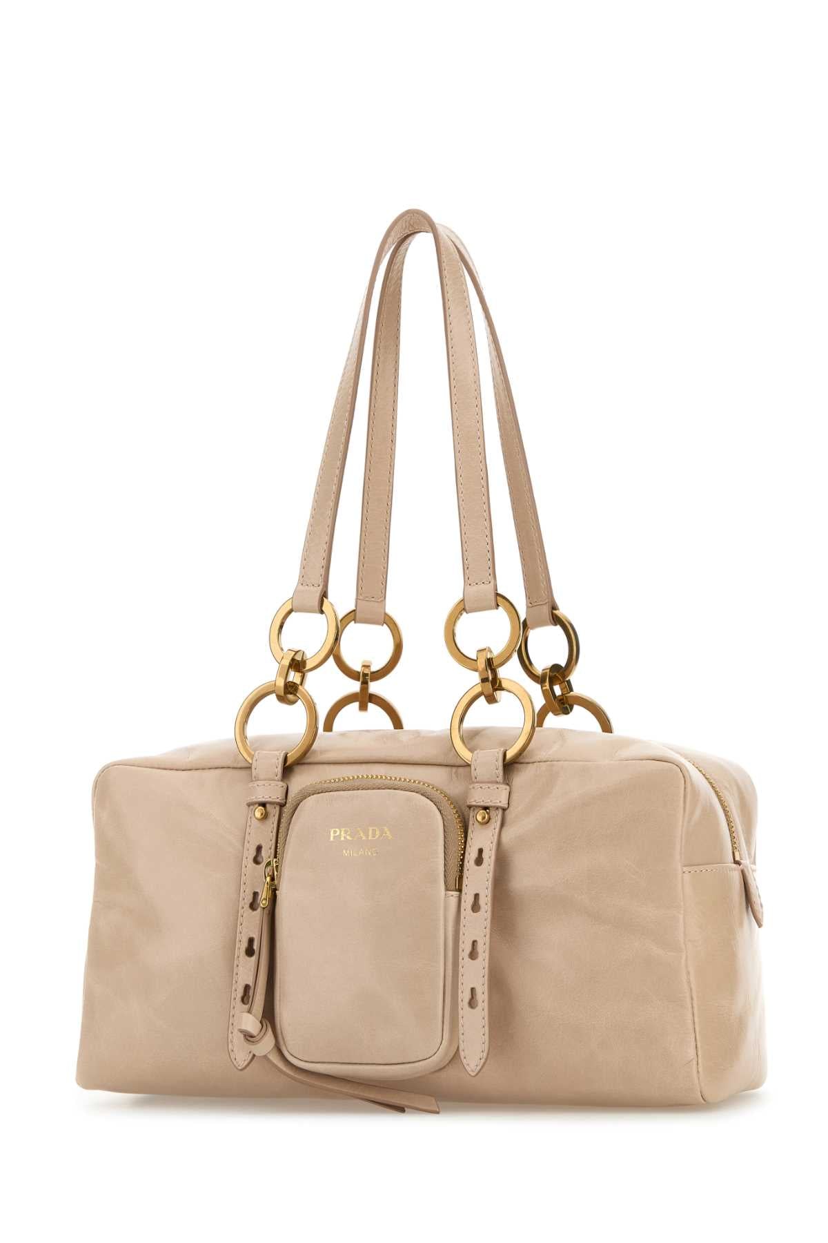 Prada Women Powder Pink Leather Handbag PRADA