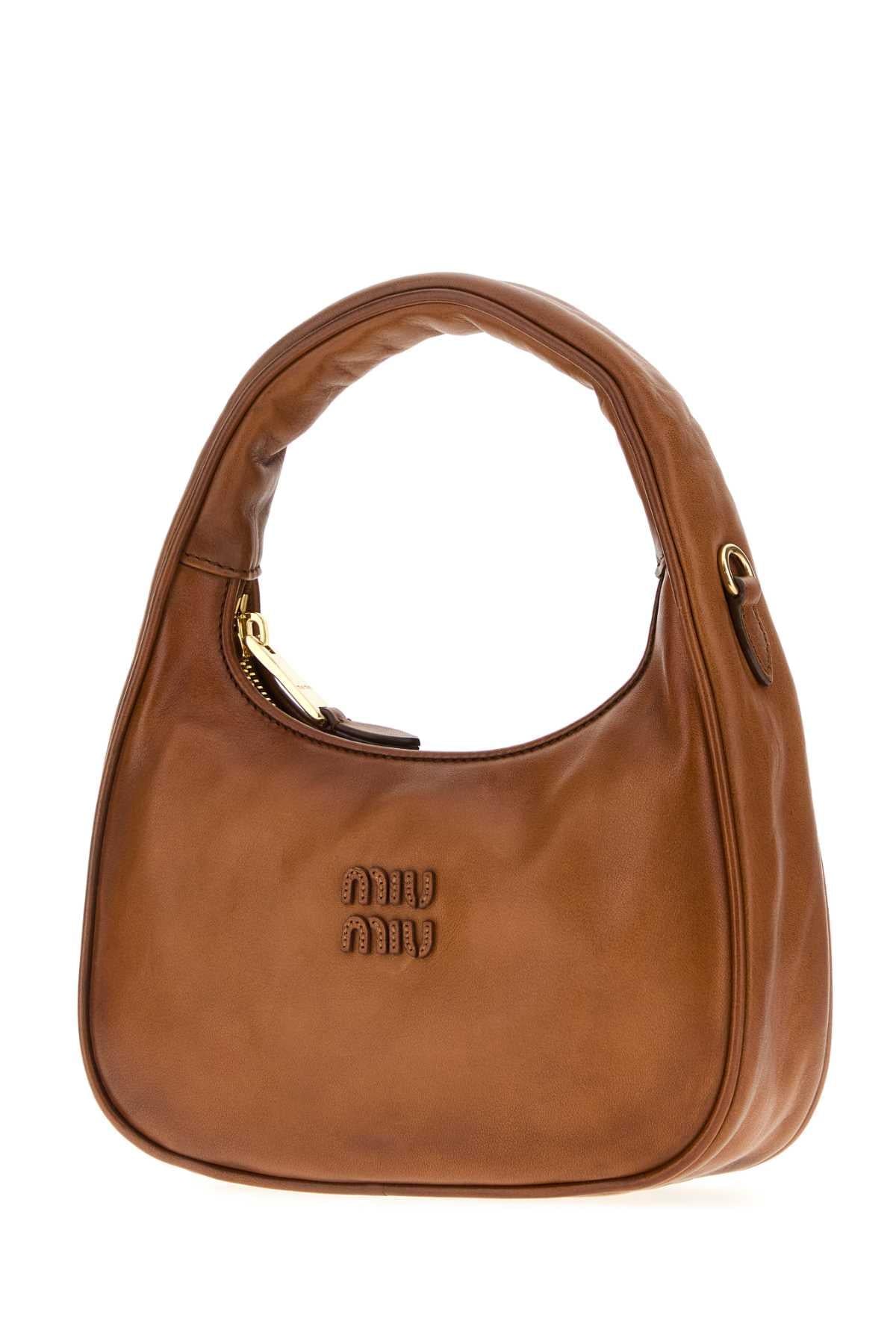Miu Miu Women Caramel Leather Wander Handbag MIU MIU