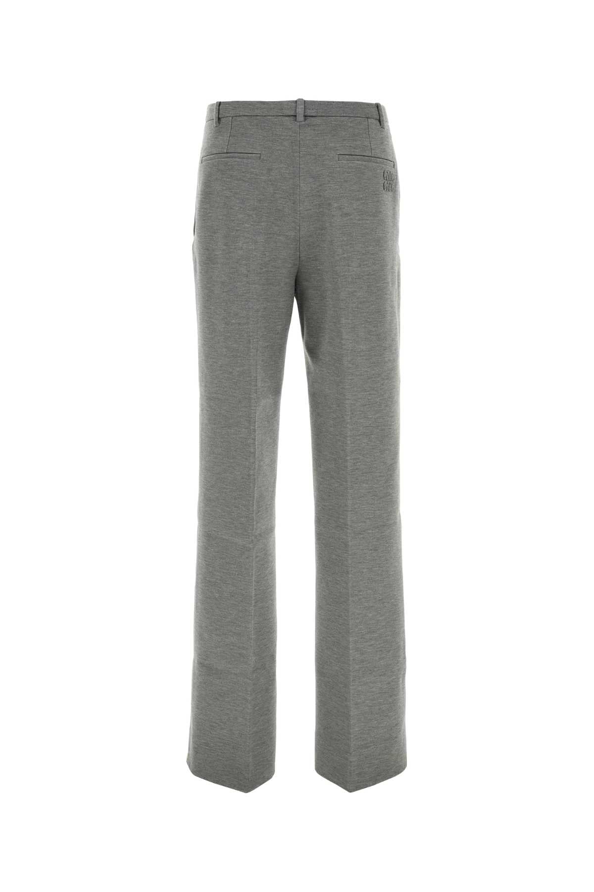 Miu Miu Women Grey Stretch Viscose Blend Pant MIU MIU