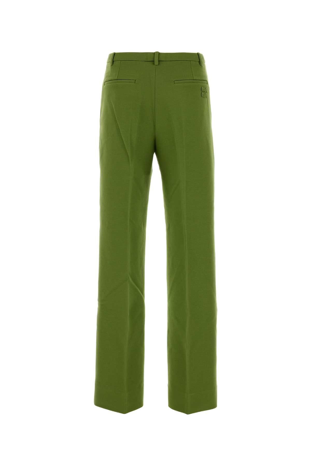 Miu Miu Women Green Stretch Viscose Blend Pant MIU MIU