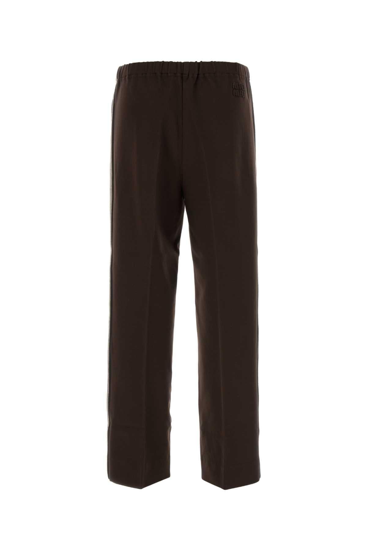 Miu Miu Women Brown Stretch Viscose Blend Pant MIU MIU
