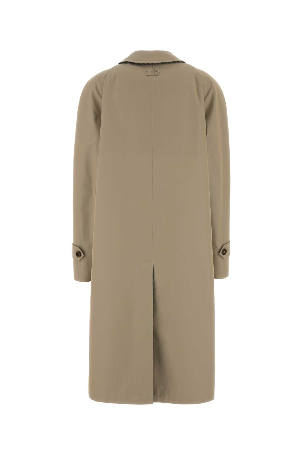 Miu Miu Women Beige Gabardine Reversible Trench Coat MIU MIU