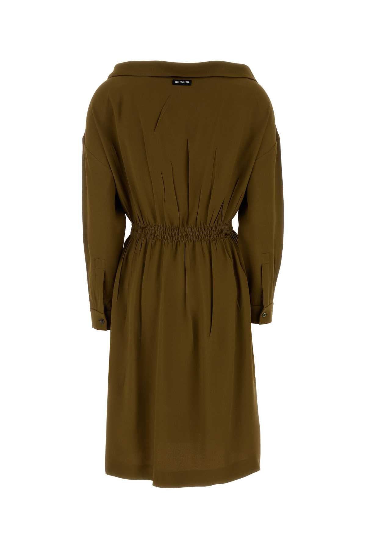 Miu Miu Women Olive Green Sable Dress MIU MIU