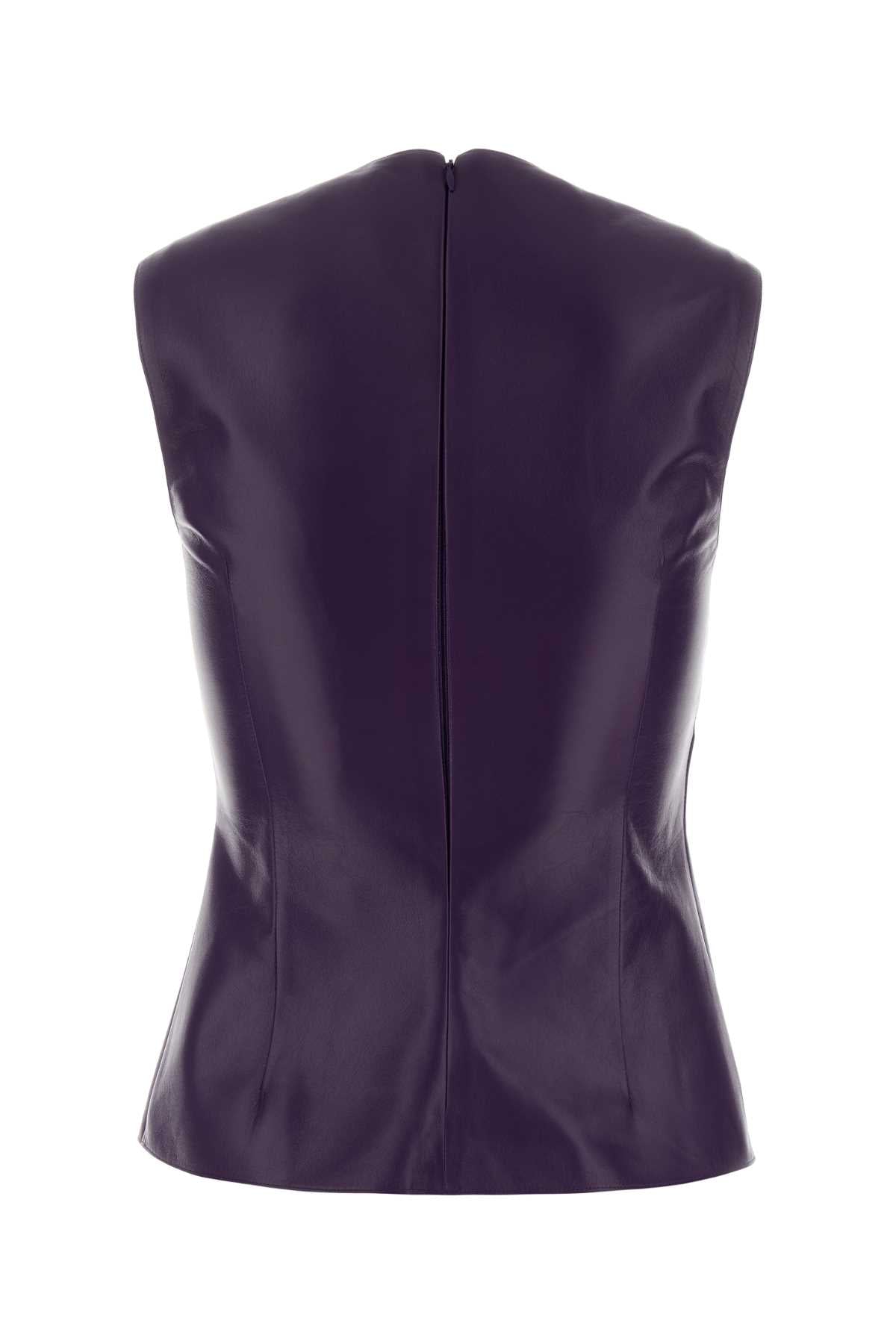 Miu Miu Women Purple Leather Top MIU MIU