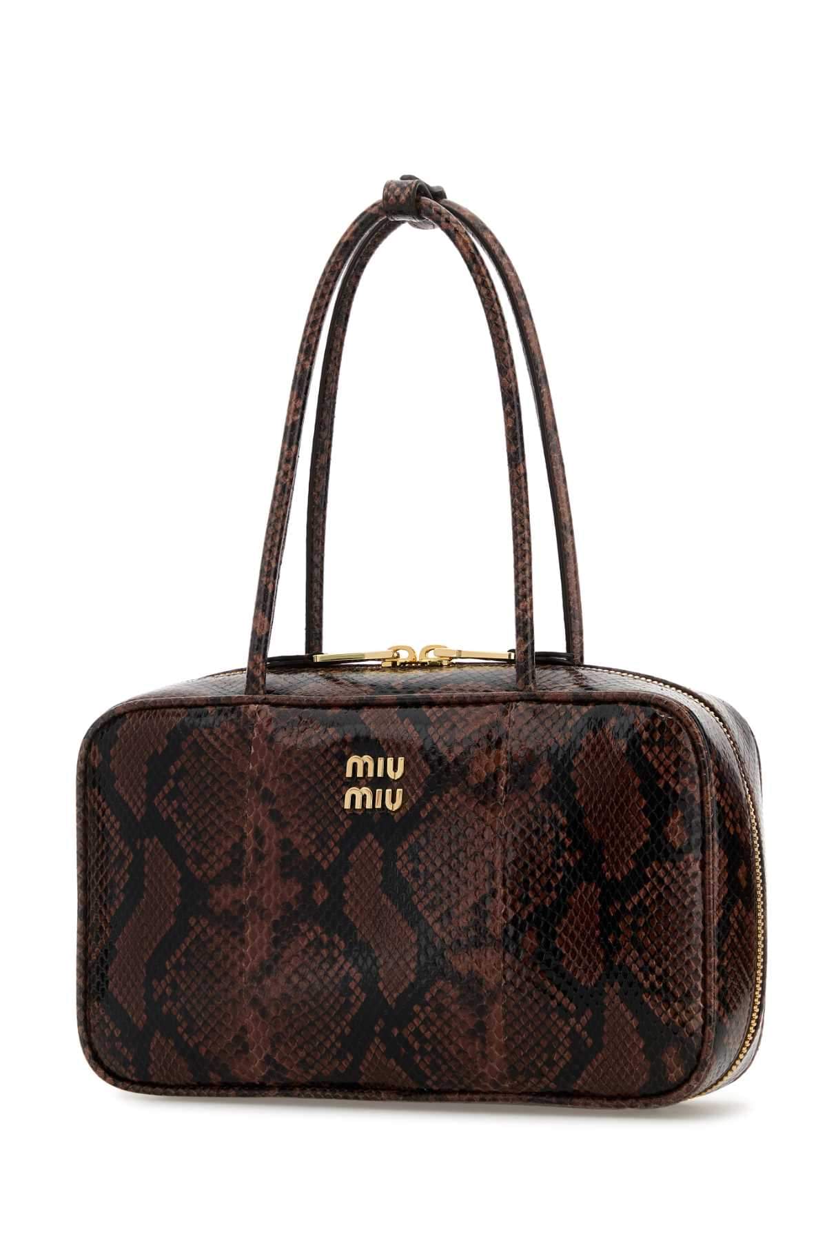 Miu Miu Women Printed Leather Beau Shoulder Bag MIU MIU