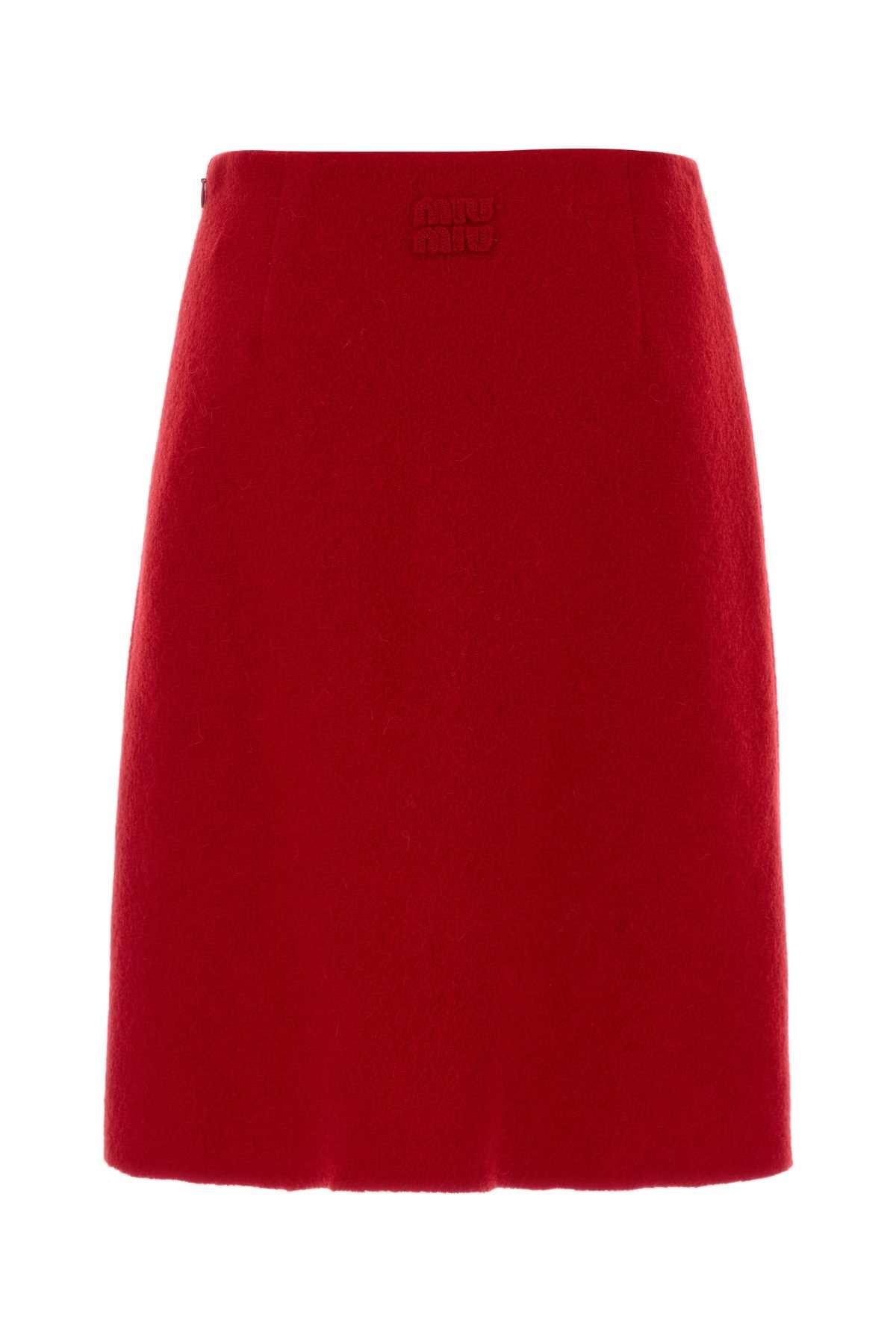 Miu Miu Women Red Flannel Skirt MIU MIU