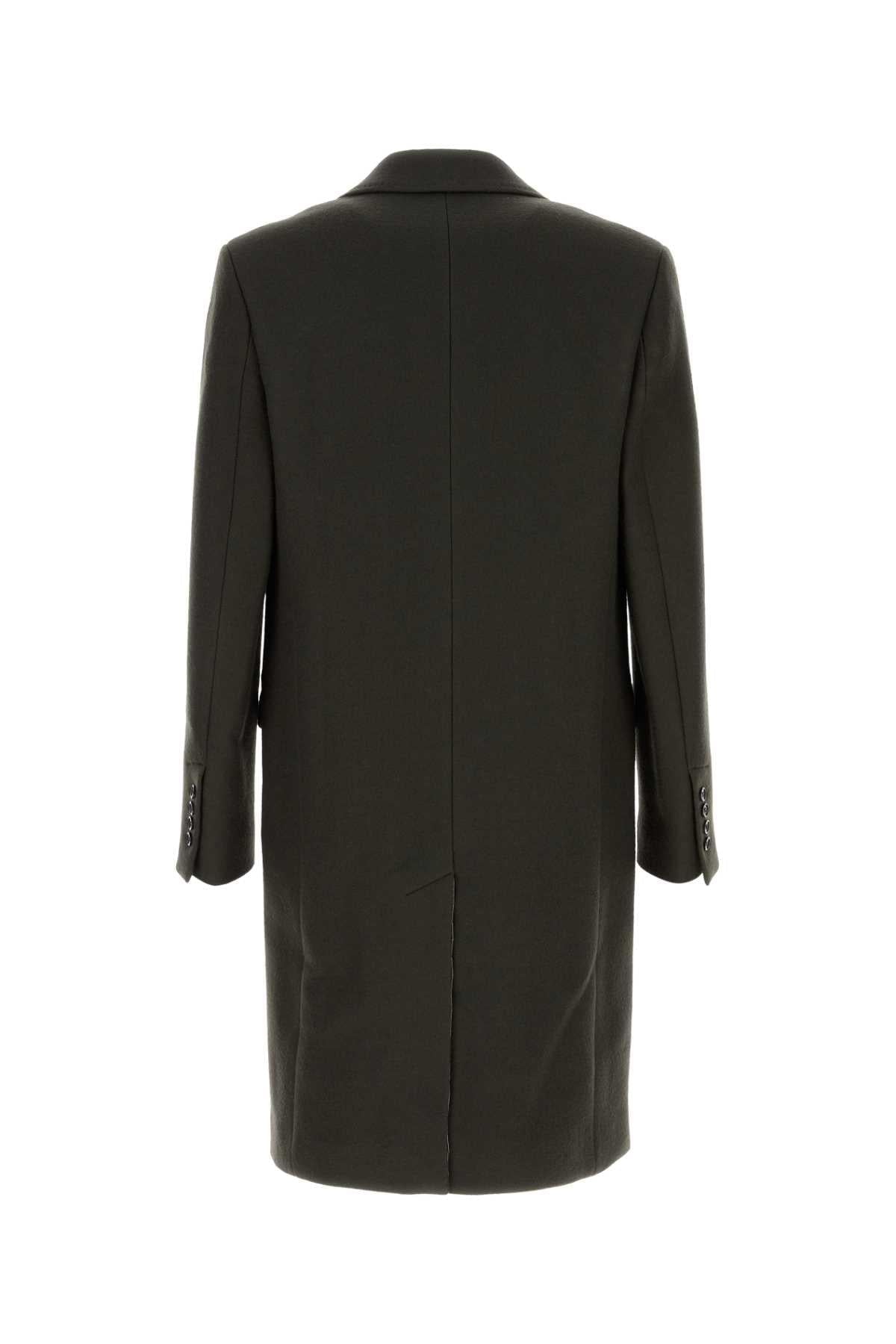 Ami Men Charcoal Wool Coat AMI PARIS