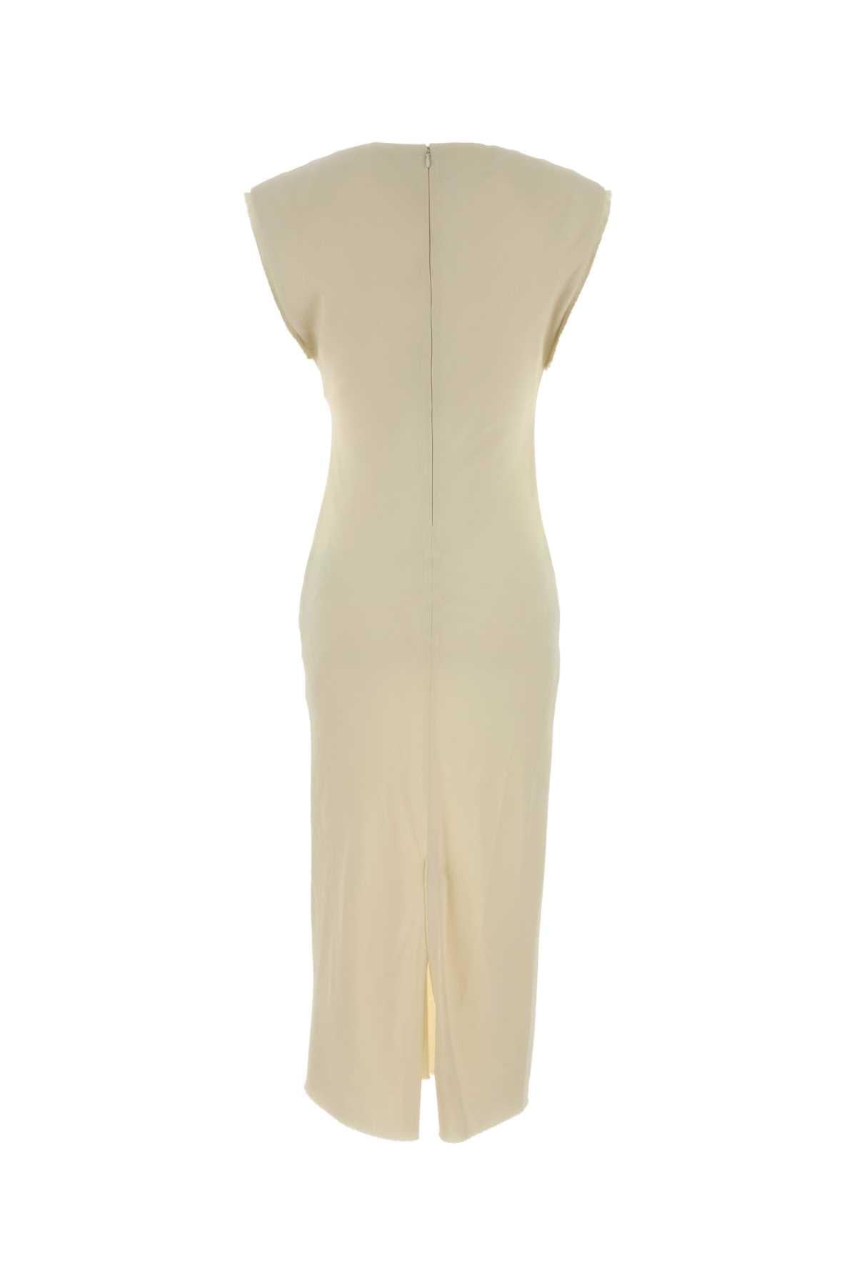 Ami Women Cream Stretch Viscose Dress AMI PARIS