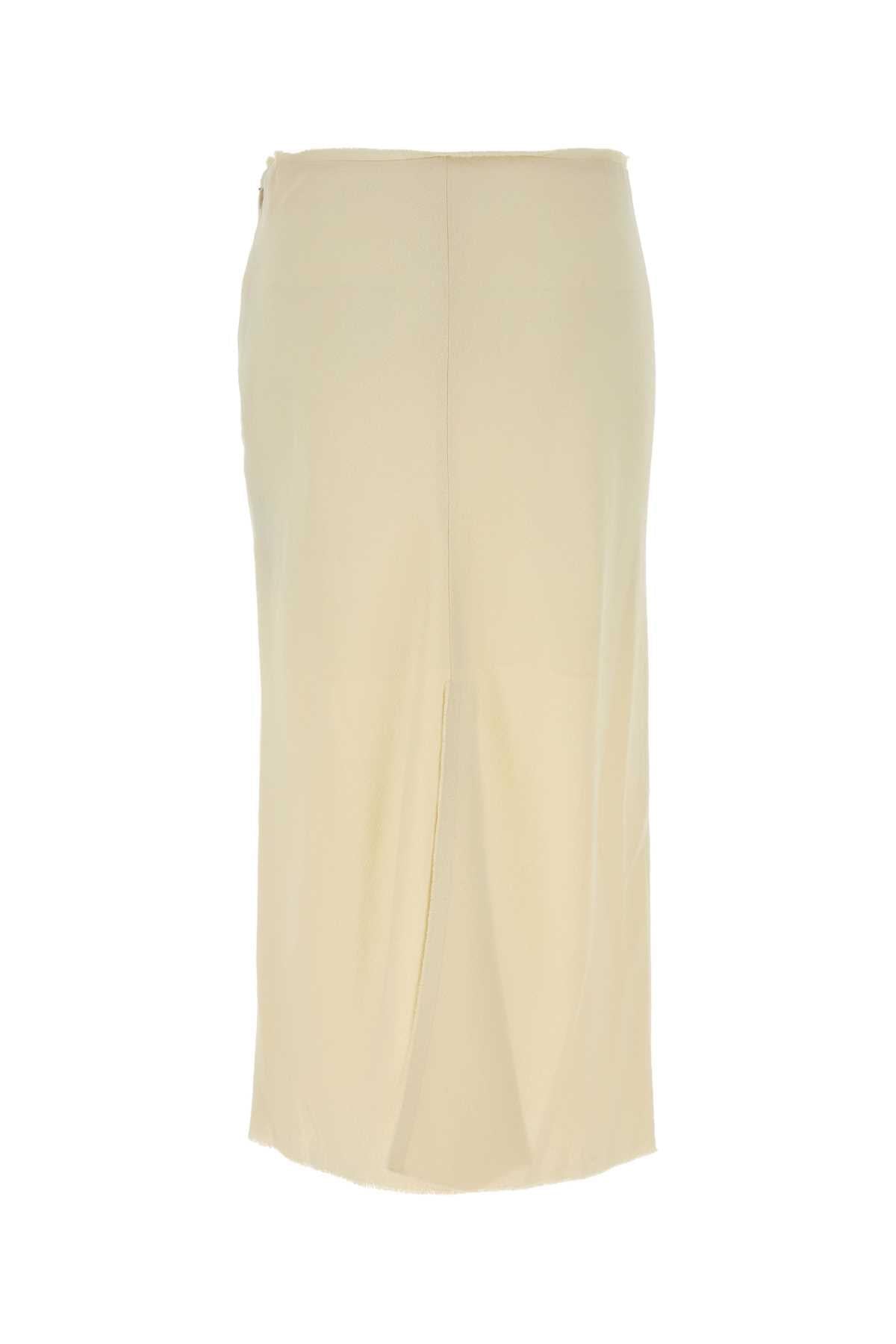 Ami Women Ivory Stretch Viscose Skirt AMI PARIS