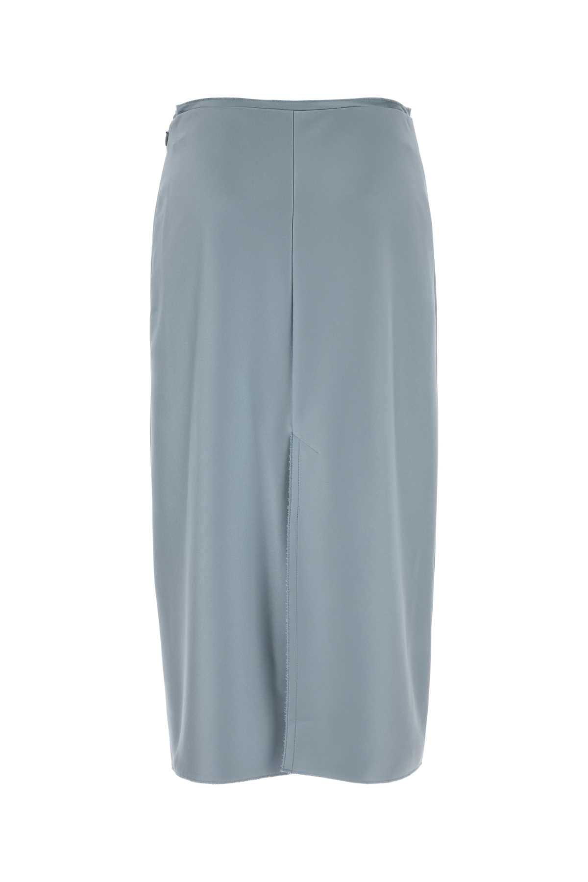 Ami Women Pastel Light-Blue Stretch Satin Skirt AMI PARIS