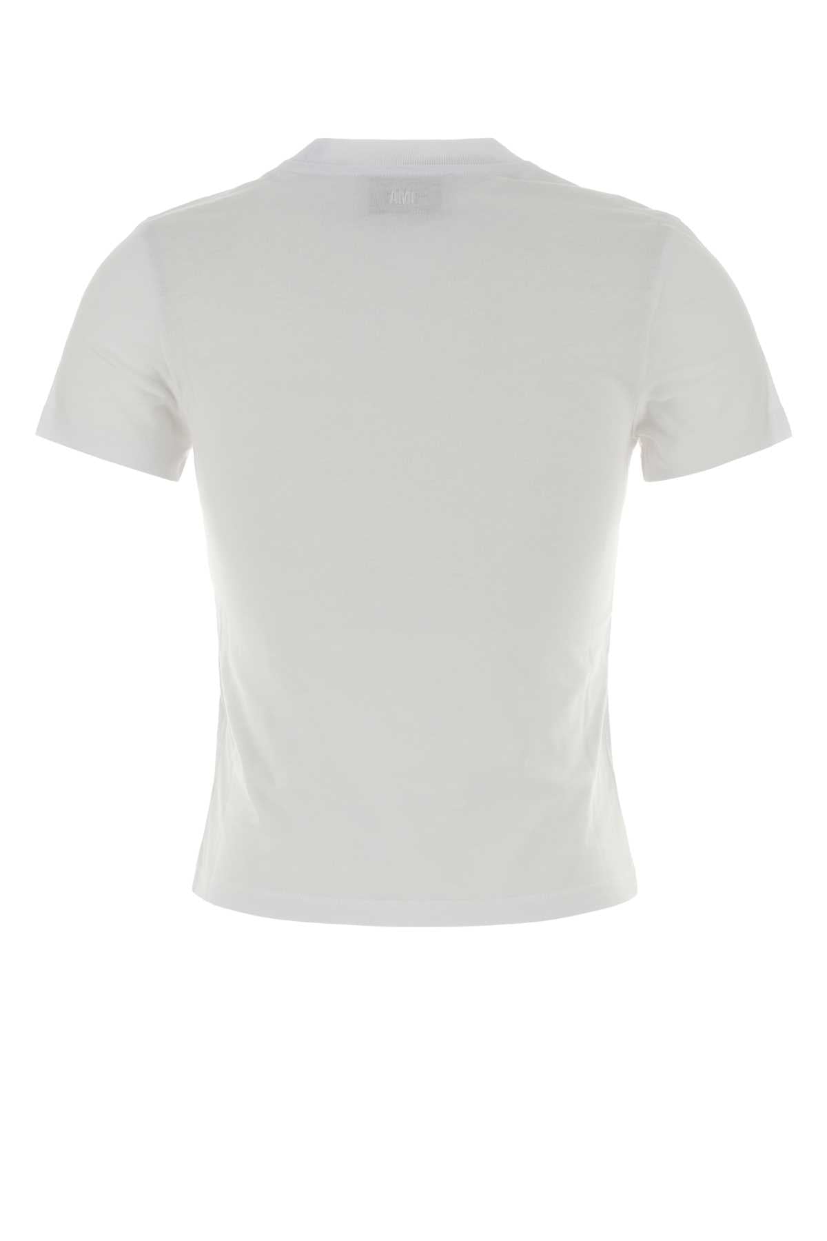 Ami Women White Cotton T-Shirt AMI PARIS