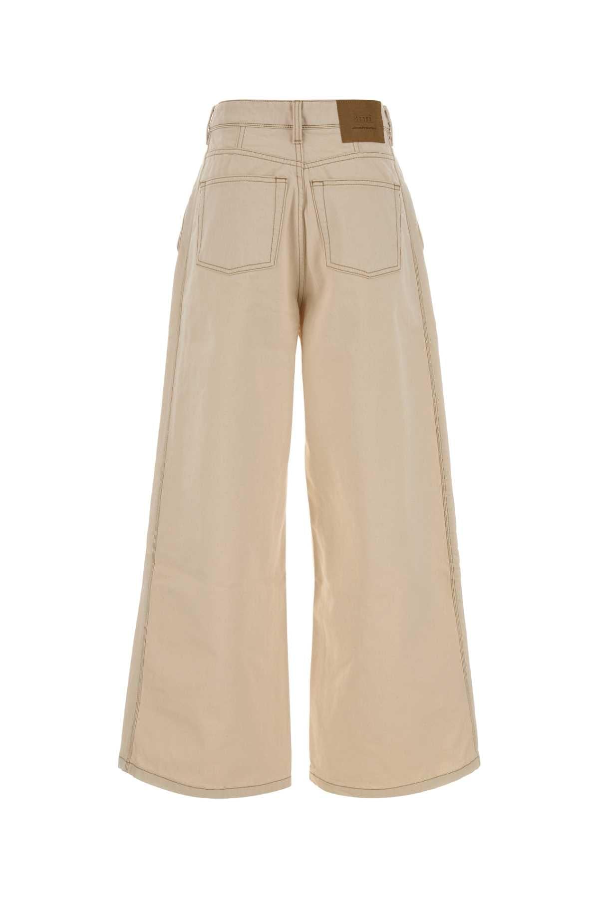 Ami Women Sand Denim Wide-Leg Jeans AMI PARIS