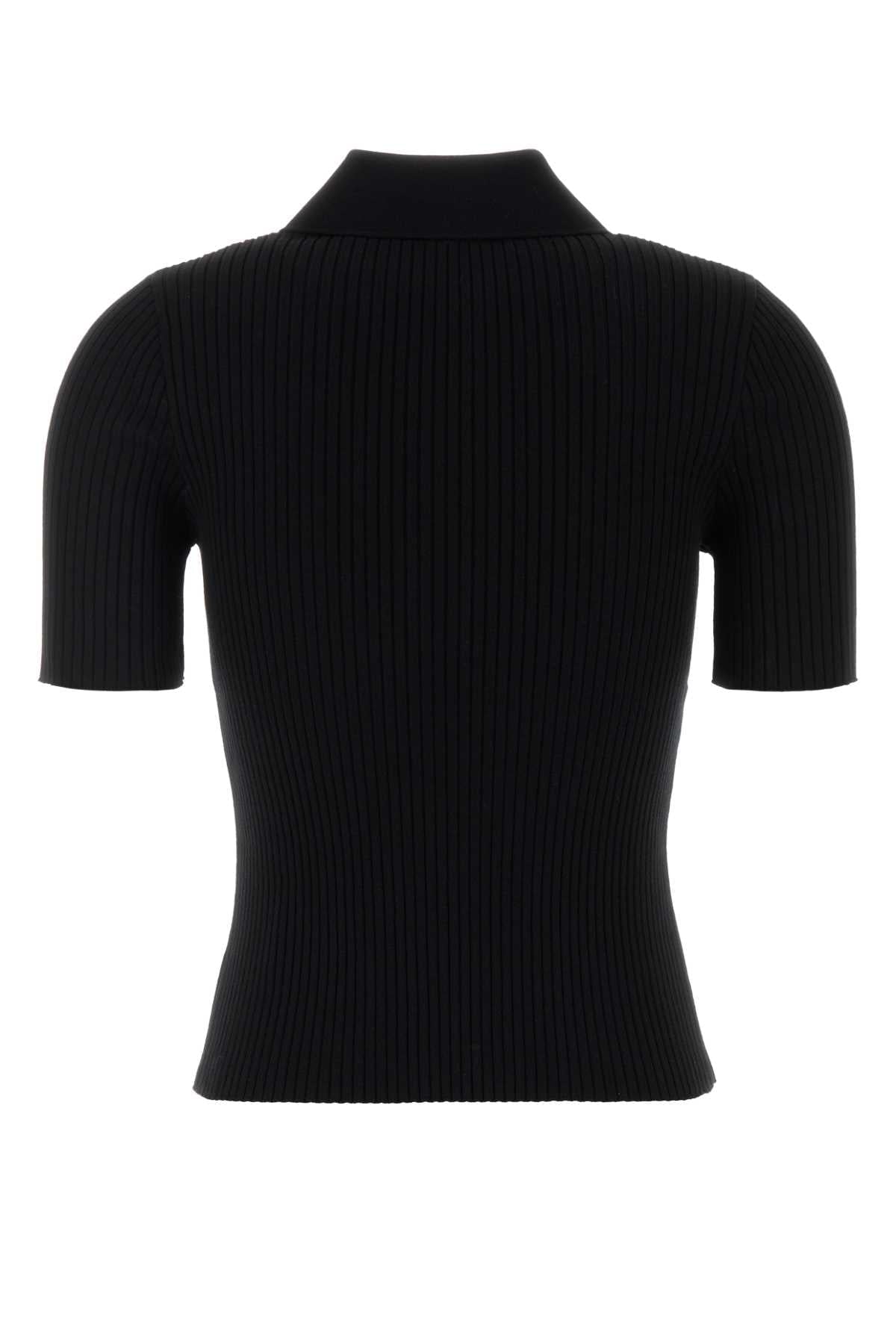 Courreges Women Black Viscose Blend Polo Shirt COURREGES