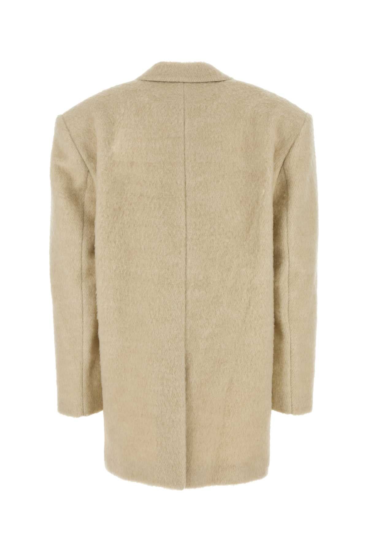 The Andamane Women Sand Acrylic Blend Coat THE ANDAMANE