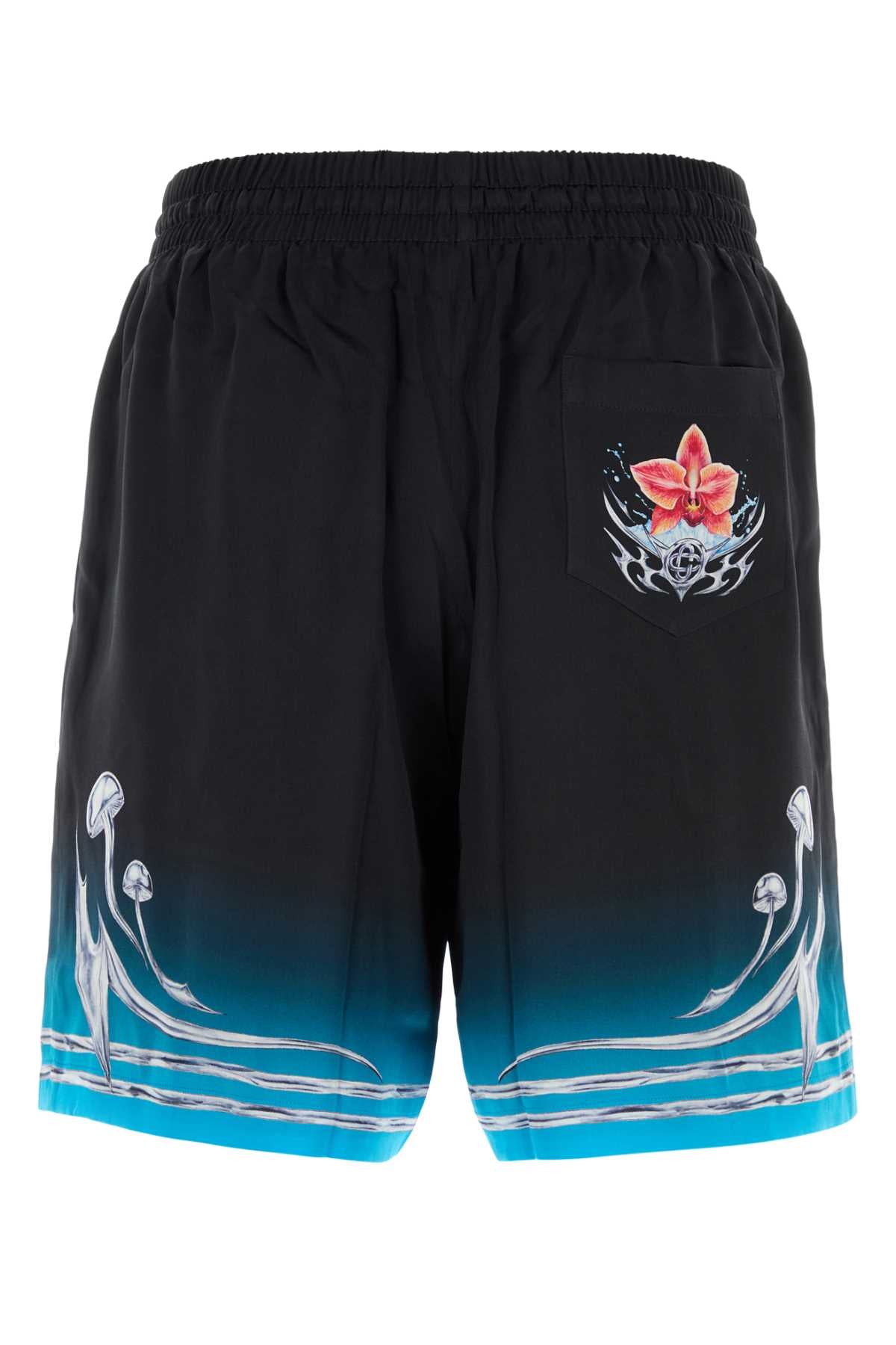 Casablanca Men Printed Satin Bermuda Shorts CASABLANCA