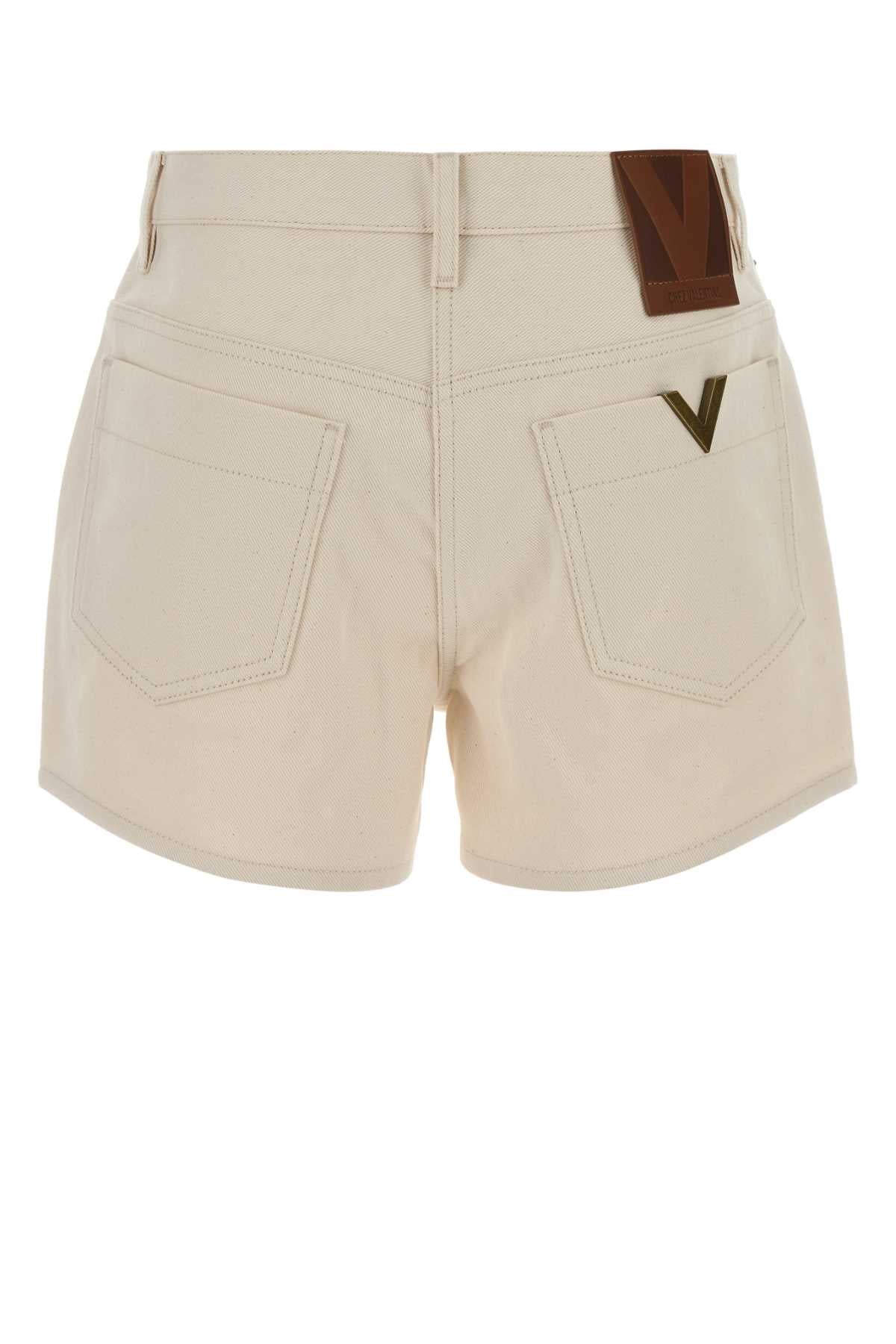 Valentino Garavani Women Ivory Denim Shorts VALENTINO GARAVANI