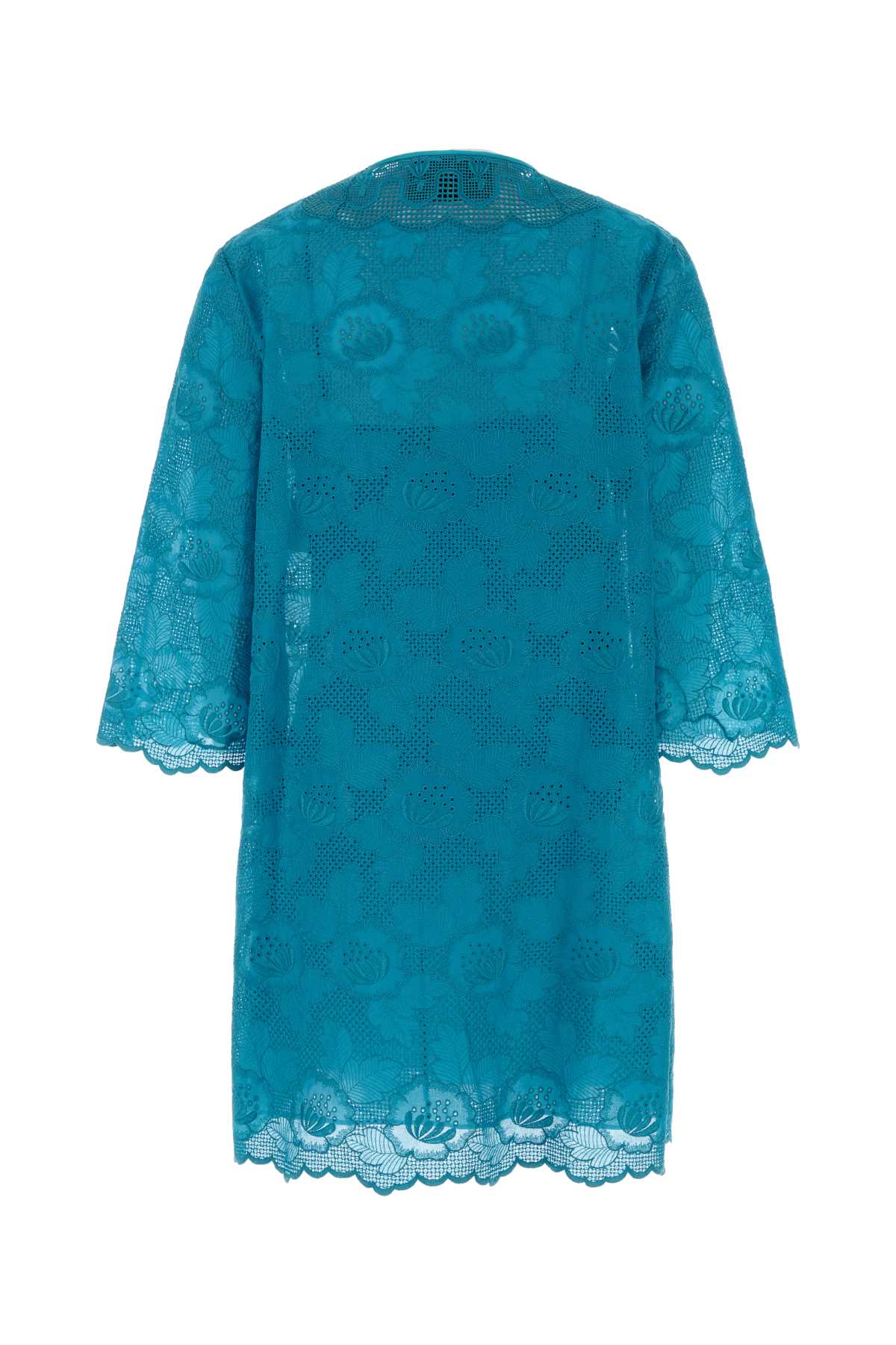 Valentino Garavani Women Turquoise Broderie Anglaise Dress VALENTINO GARAVANI