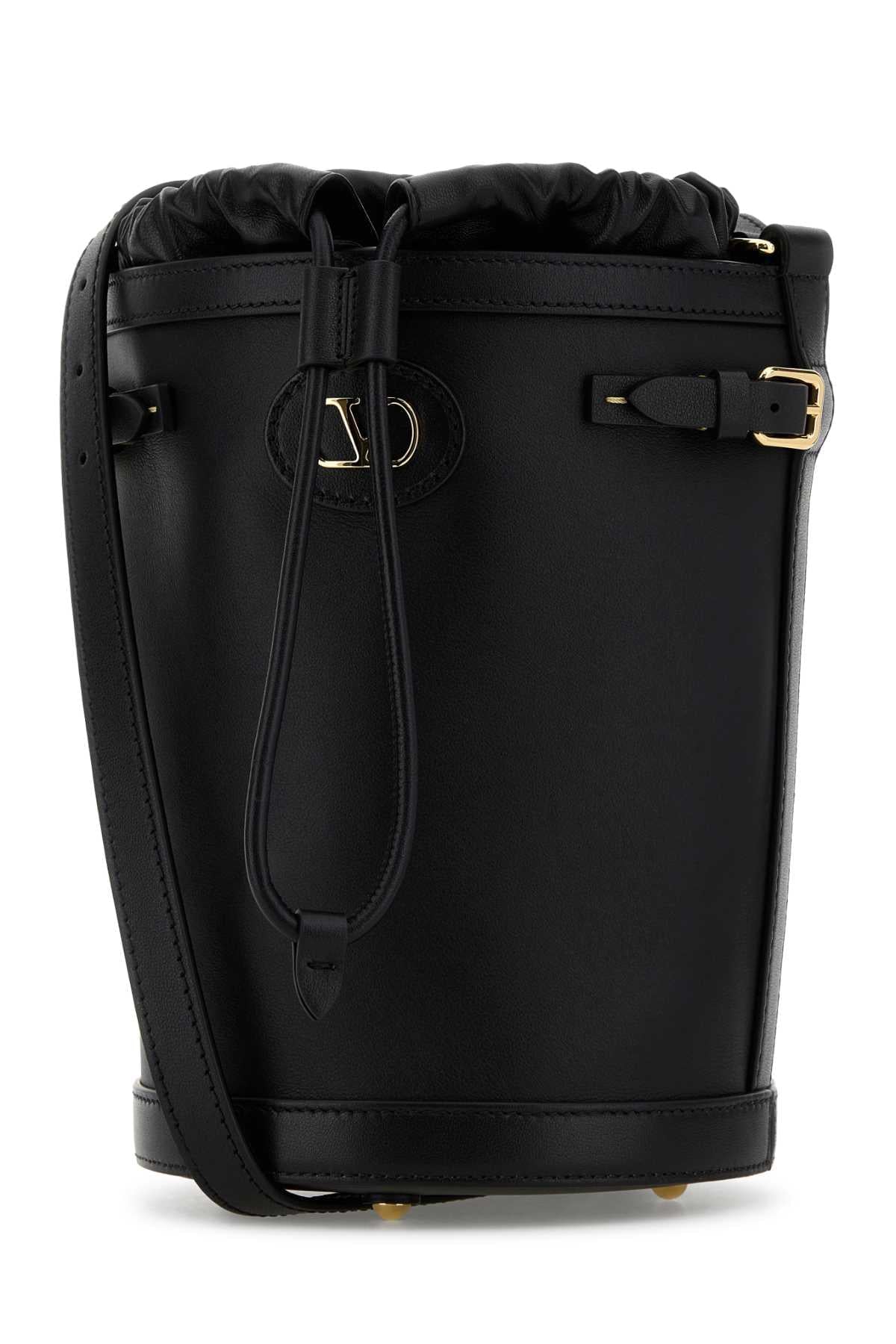 Valentino Garavani Women Black Leather Antibes Bucket Bag