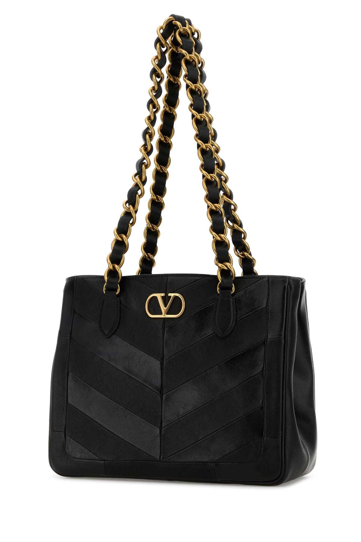 Valentino Garavani Women Black Leather La Seine Shopping Bag