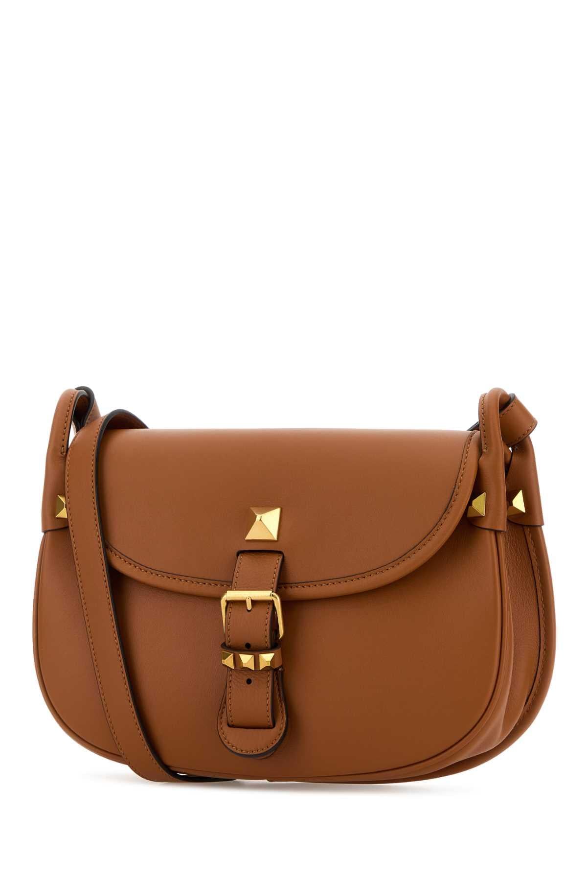 Valentino Garavani Women Caramel Leather Flaneuse Crossbody Bag VALENTINO GARAVANI