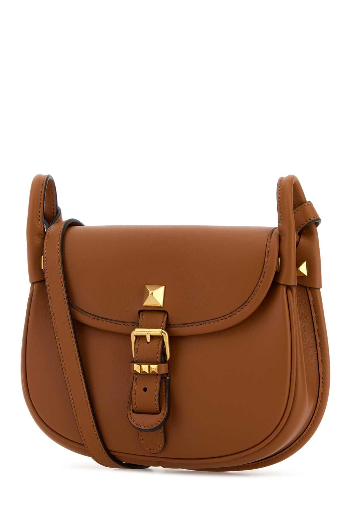 Valentino Garavani Women Caramel Leather Flaneuse Crossbody Bag VALENTINO GARAVANI
