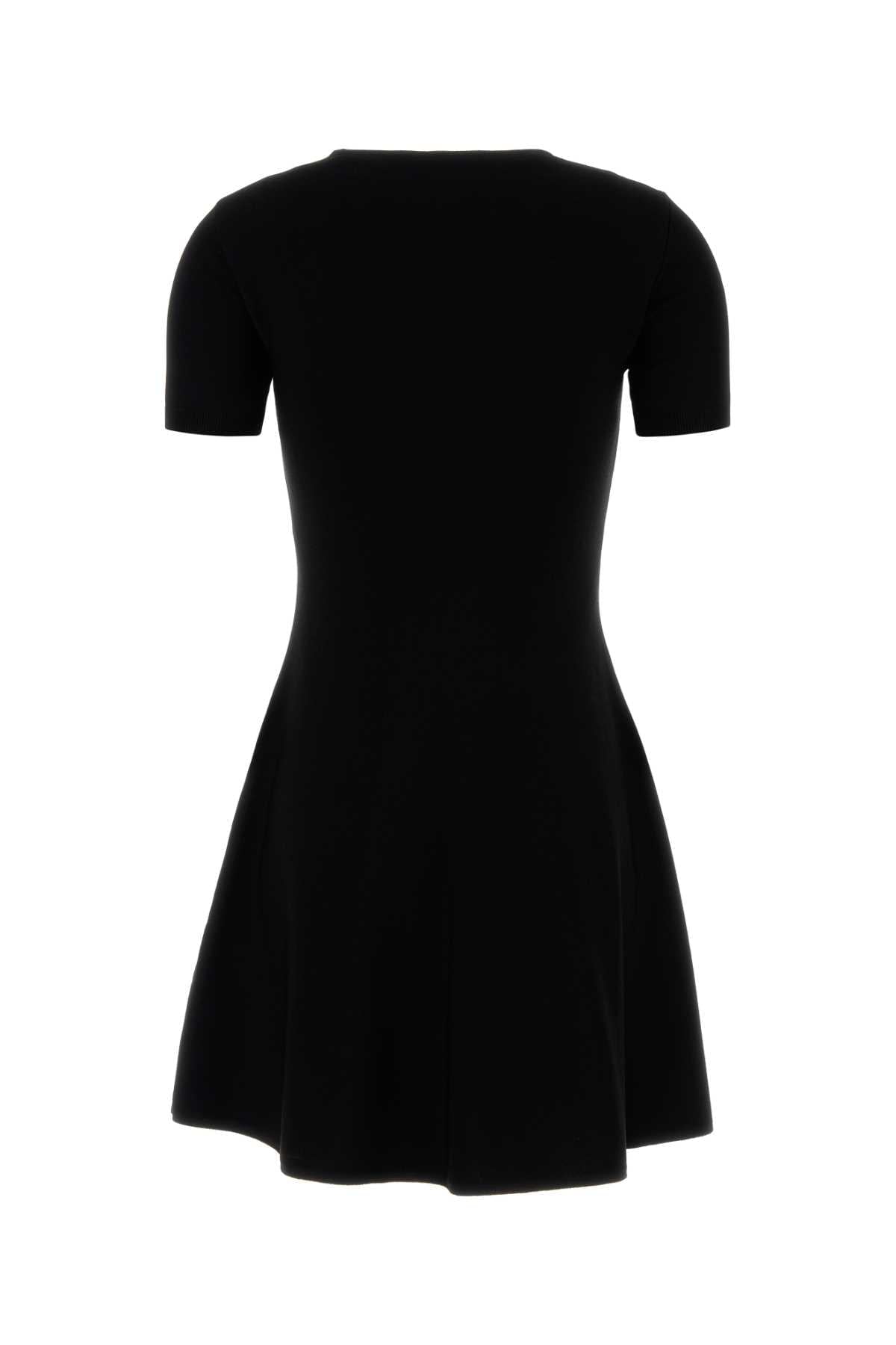 Valentino Garavani Women Black Viscose Blend Mini Dress VALENTINO GARAVANI