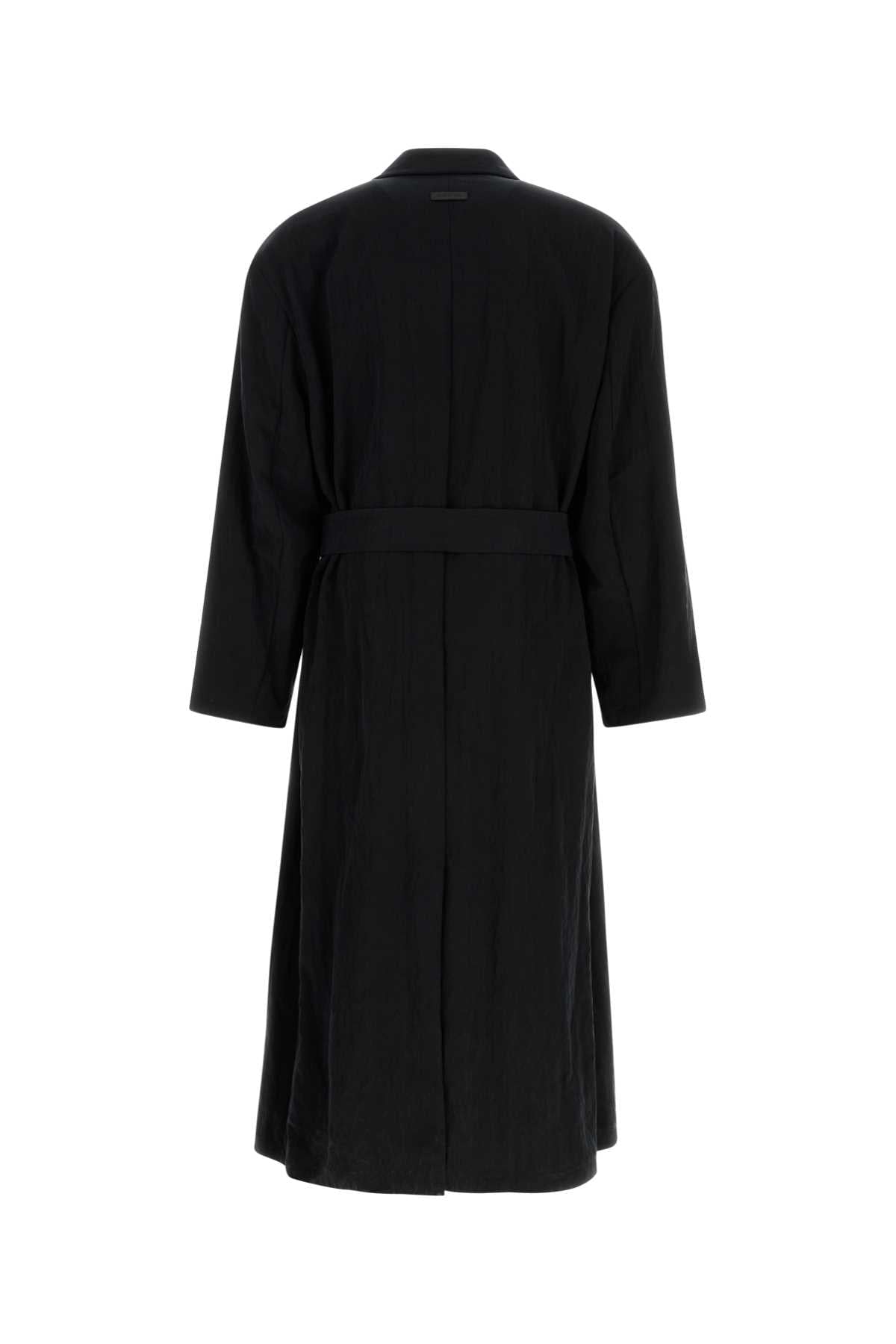 Fear Of God Men Black Lyocell Blend Trench Coat FEAR OF GOD
