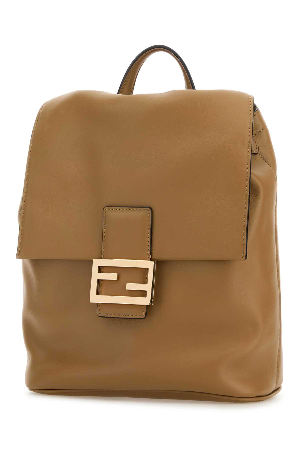Fendi Women Camel Leather Backpack FENDI