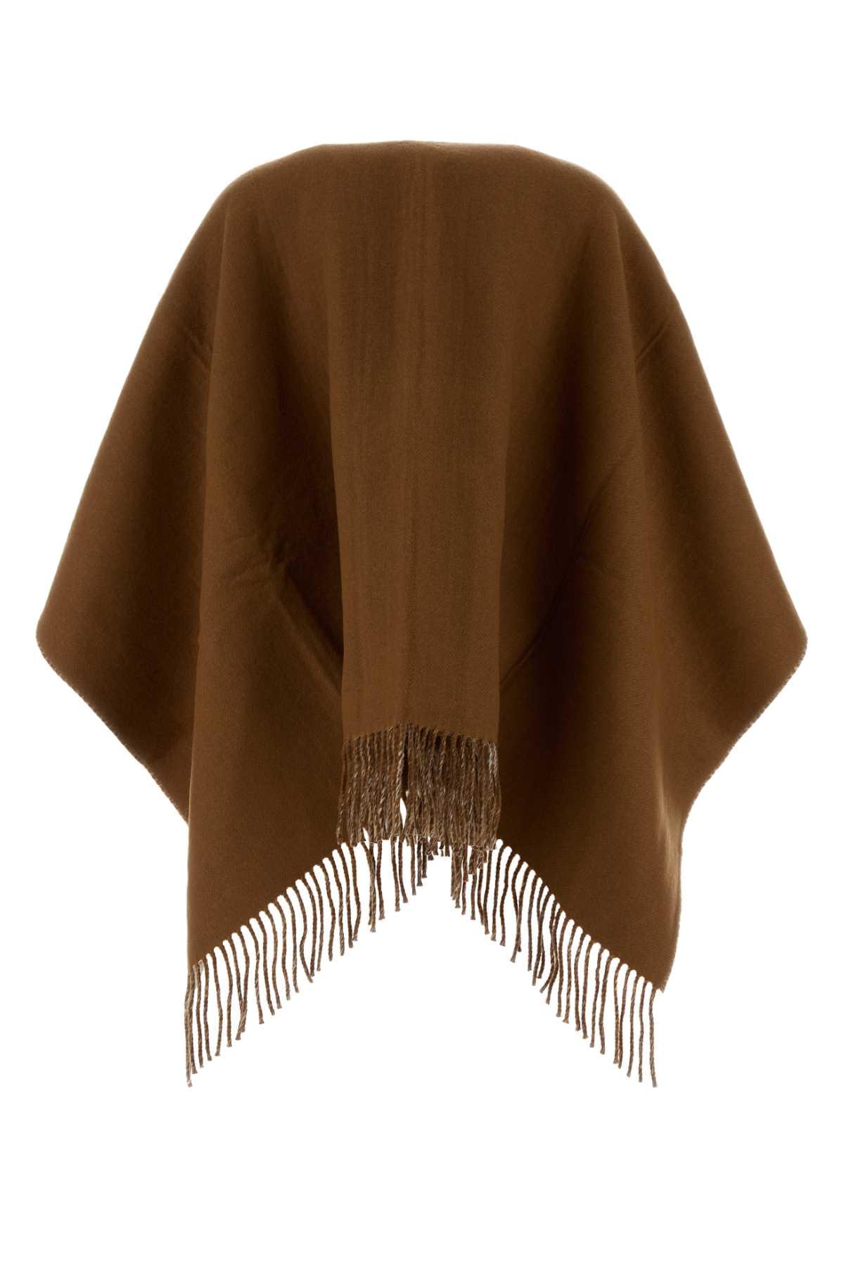 Fendi Women Biscuit Wool Blend Reversible Cape FENDI