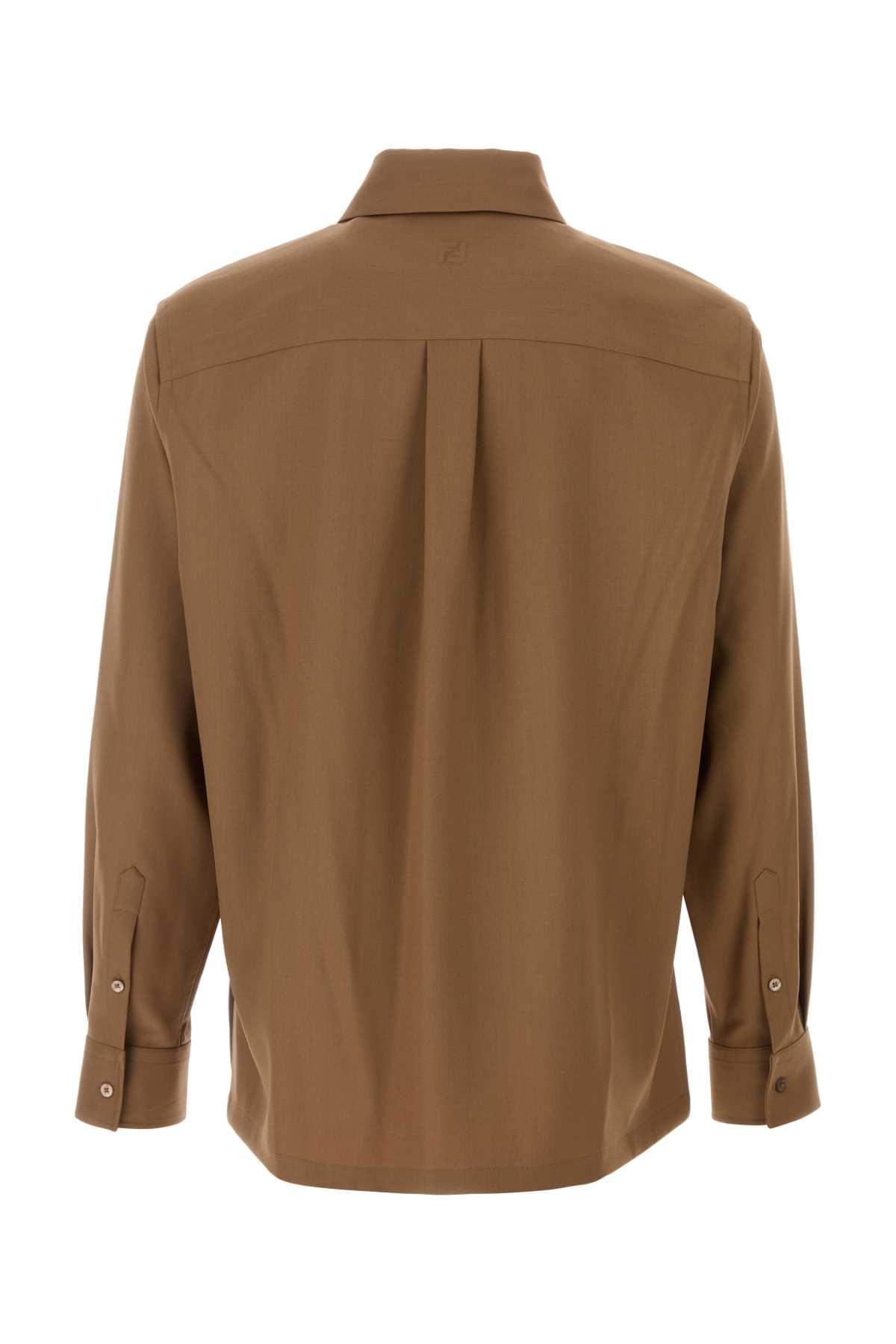 Fendi Men Camel Wool Shirt FENDI