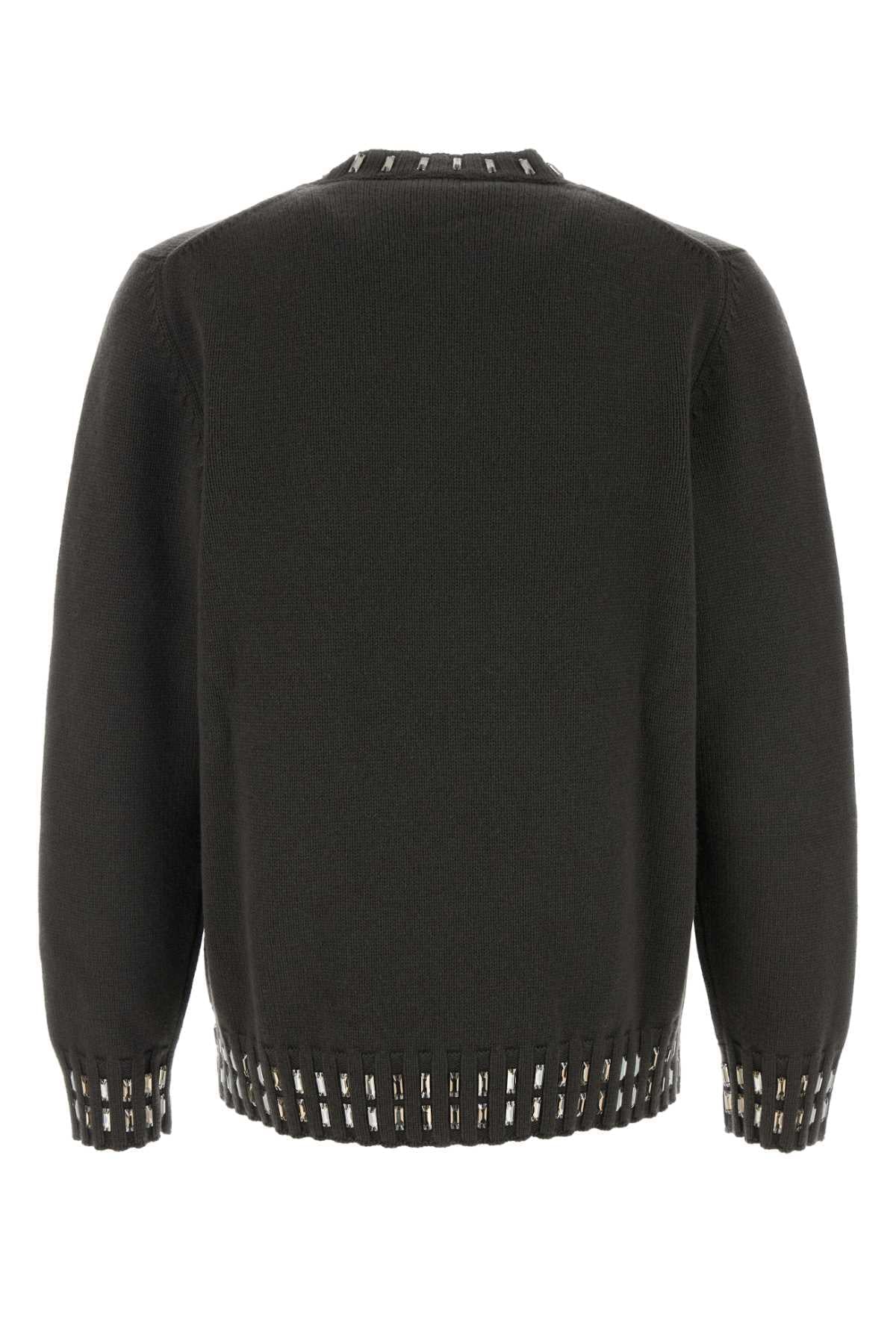 Fendi Men Charcoal Wool Blend Sweater FENDI