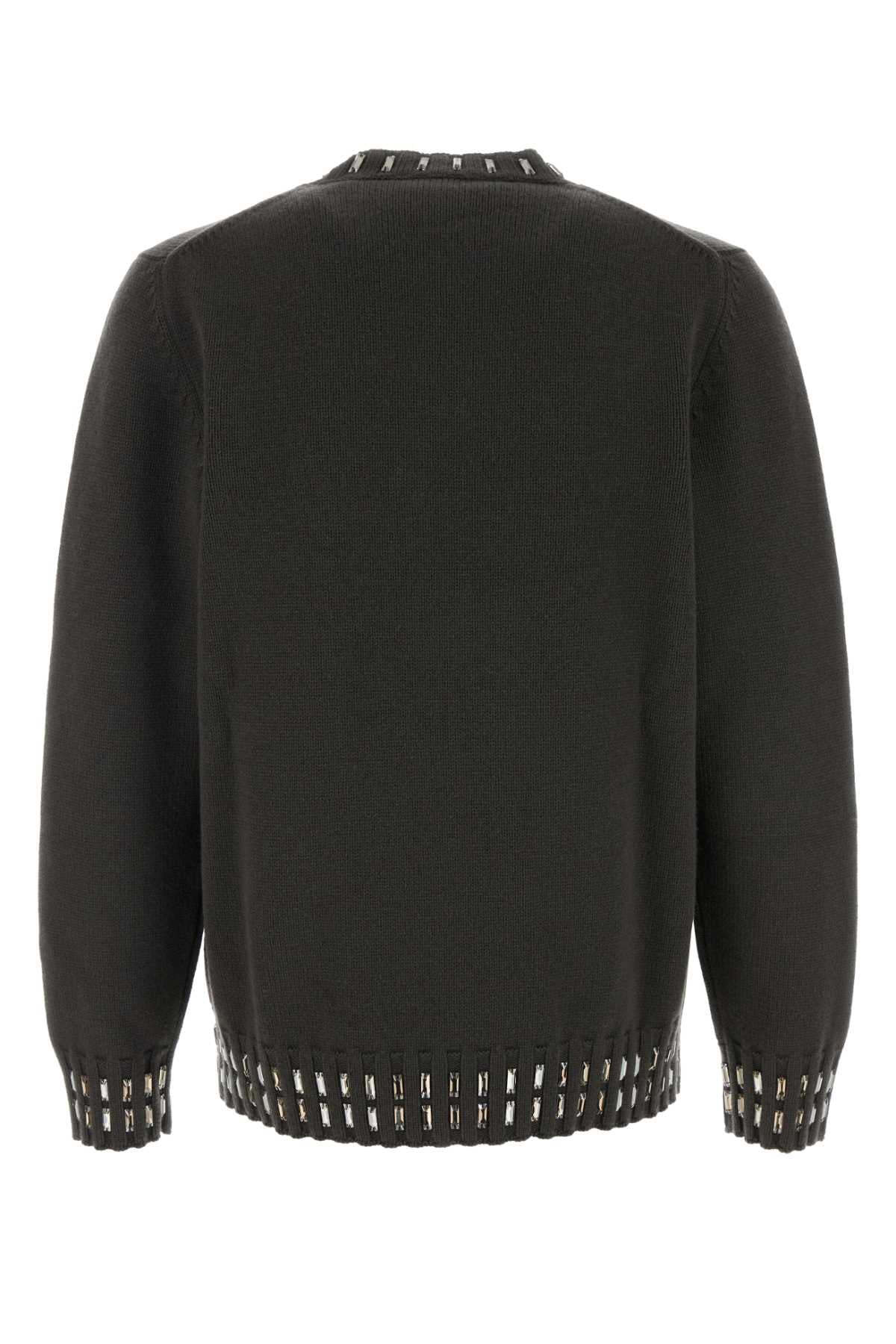Fendi Men Charcoal Wool Blend Sweater FENDI