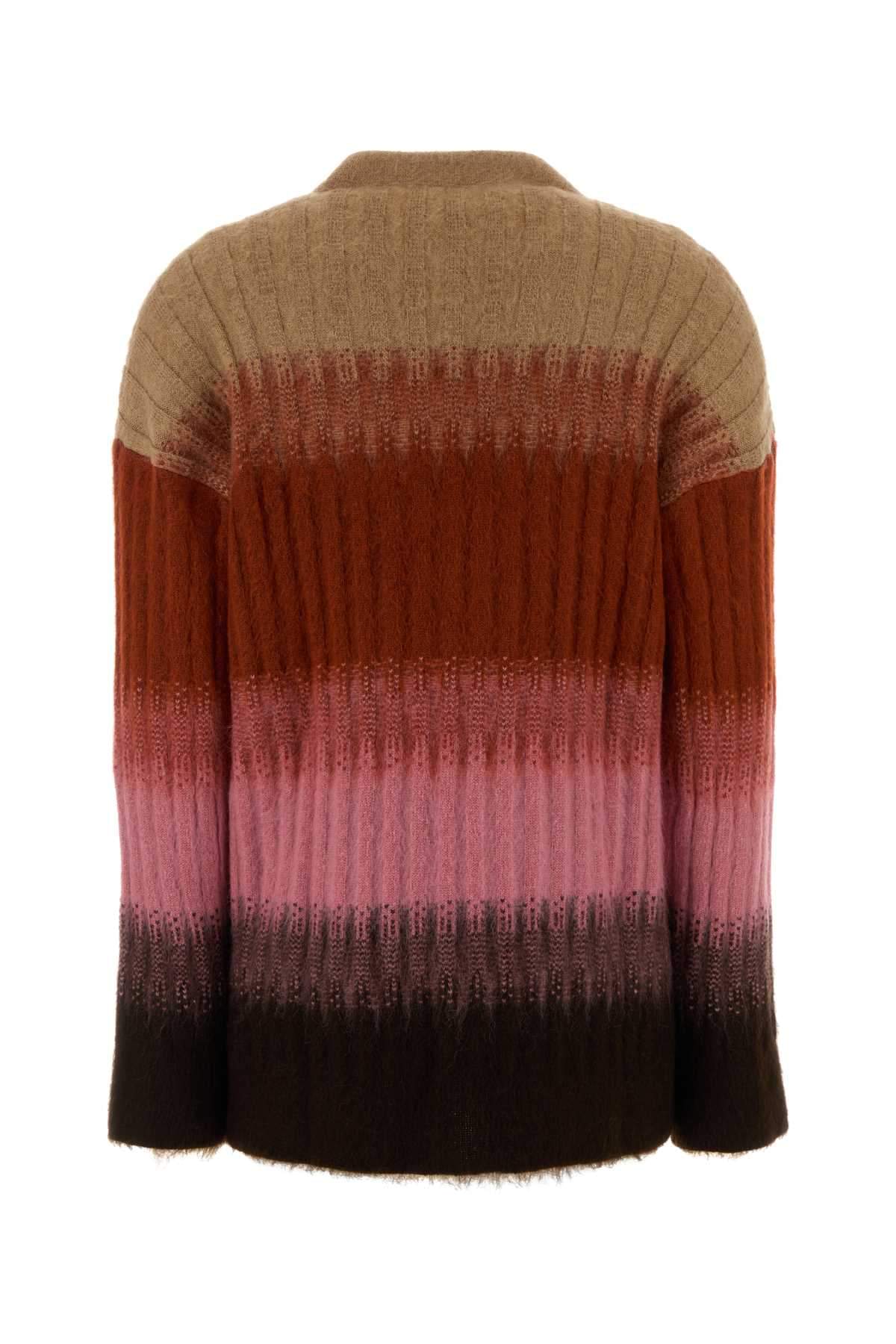 Fendi Women Multicolor Stretch Mohair Blend Cardigan FENDI