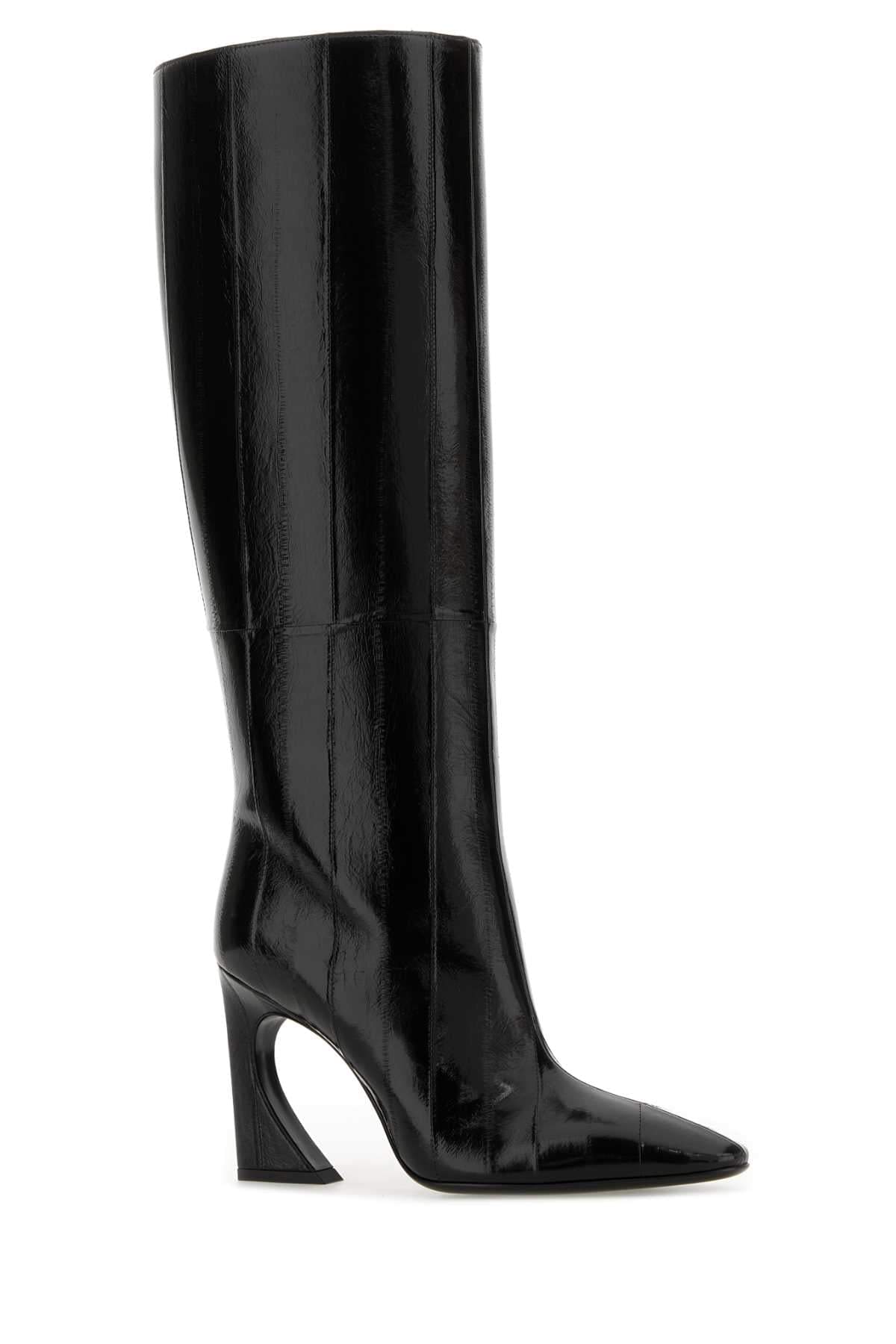 Fendi Women Black Leather Fendi Arco Boots FENDI