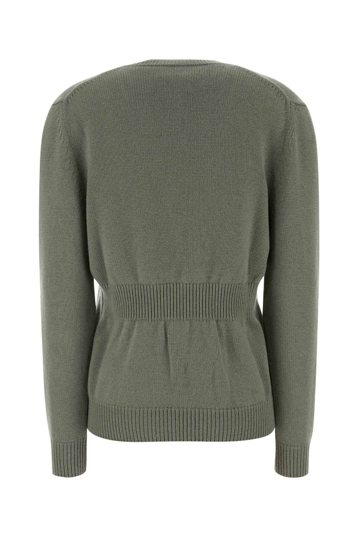 Fendi Women Sage Green Stretch Cashmere Sweater FENDI