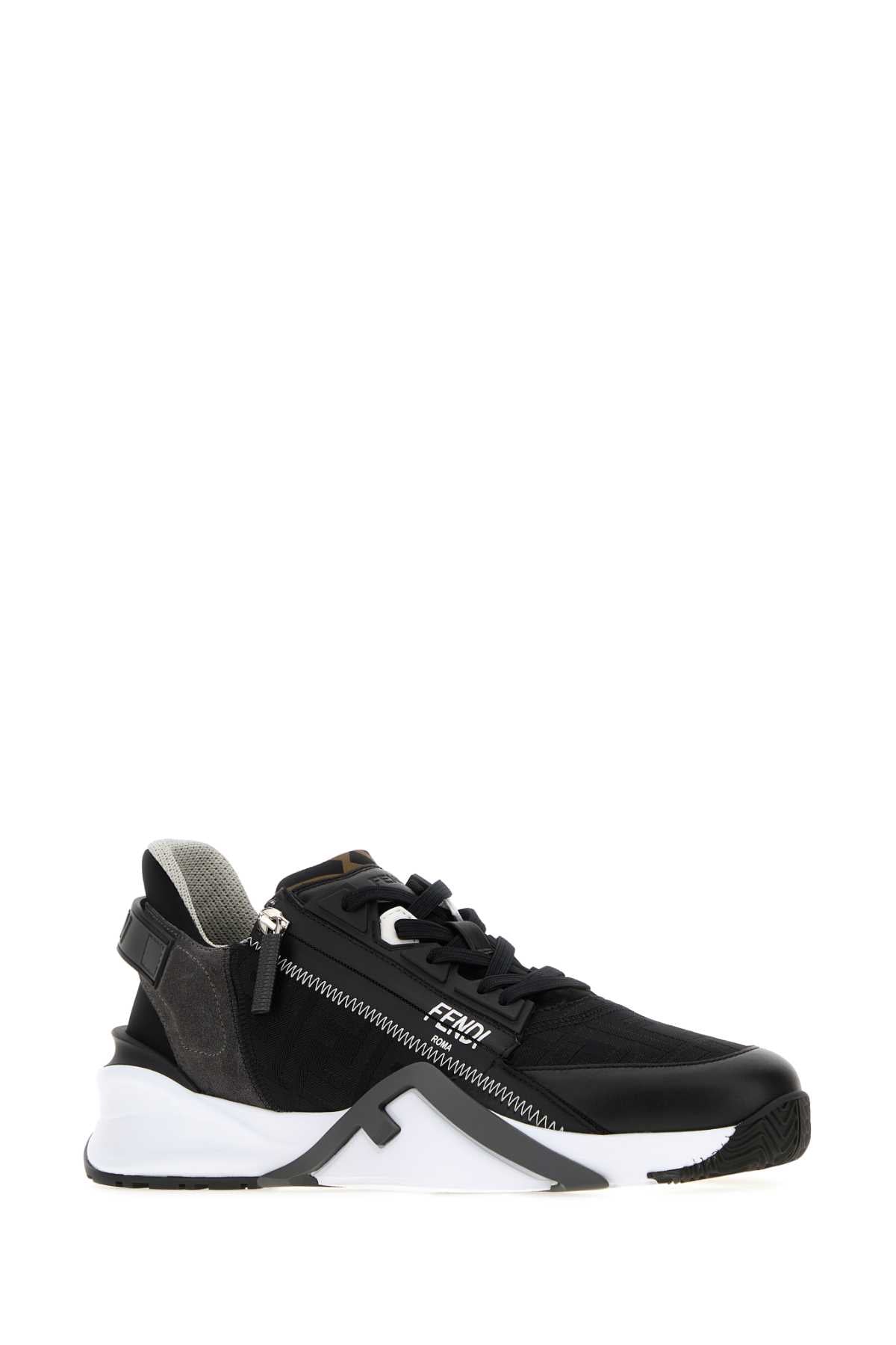 Fendi Men Black Jacquard Fendi Flow Sneakers FENDI