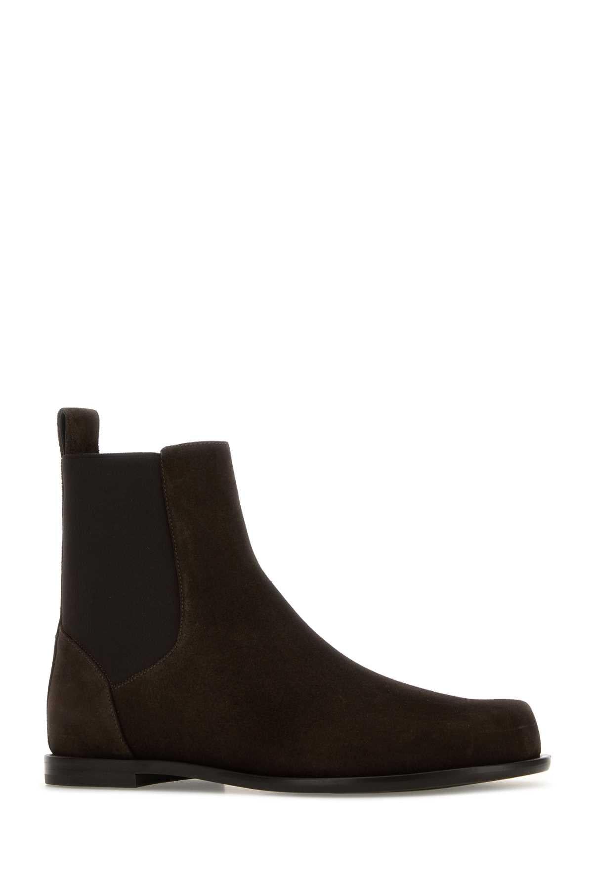 Fendi Men Brown Suede Chelsea Ankle Boots FENDI