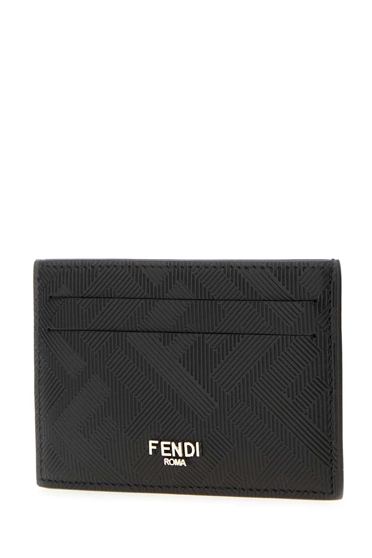 Fendi Men Black Leather Card Holder FENDI