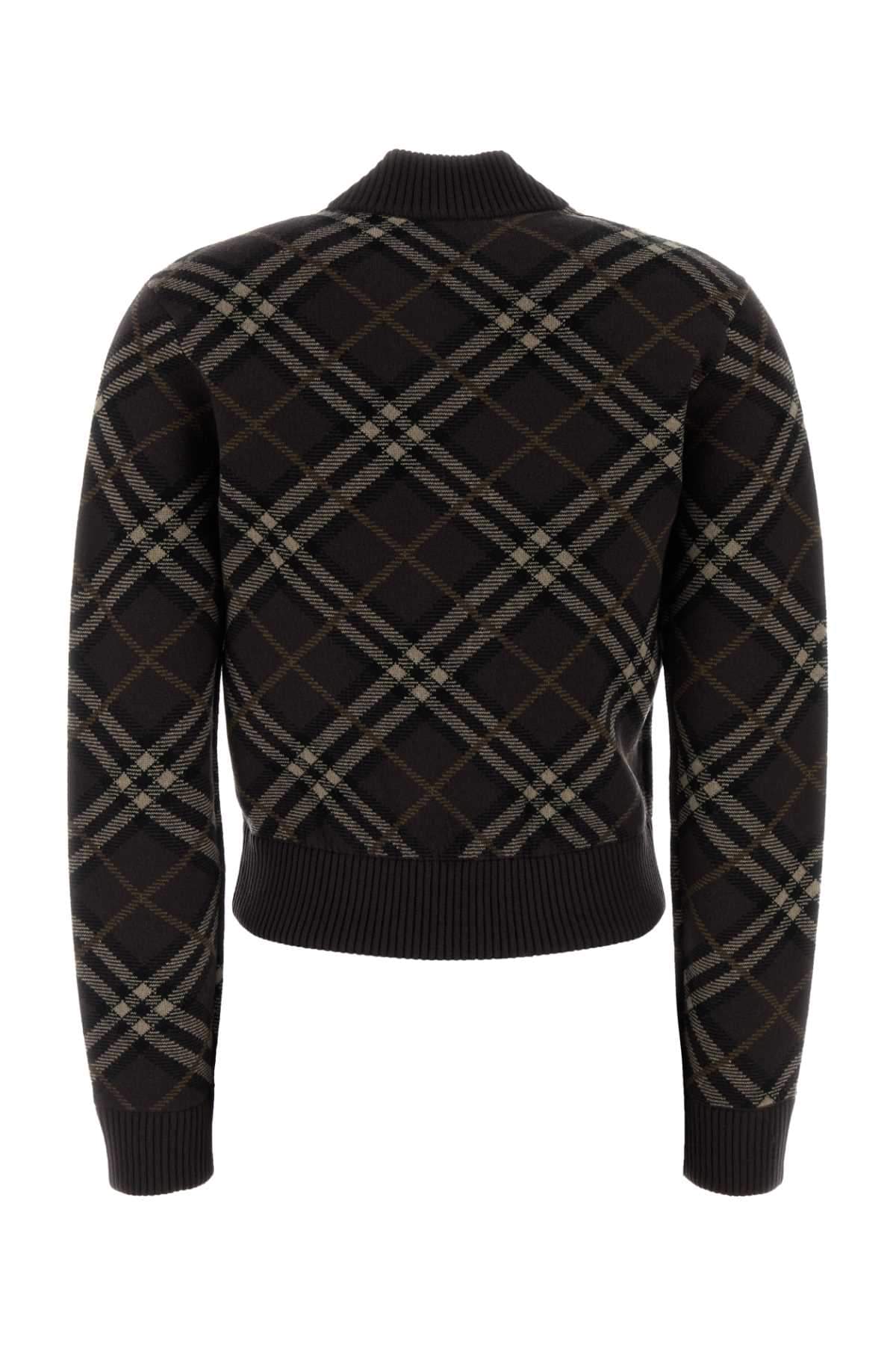 Burberry Women Embroidered Stretch Wool Blend Cardigan BURBERRY